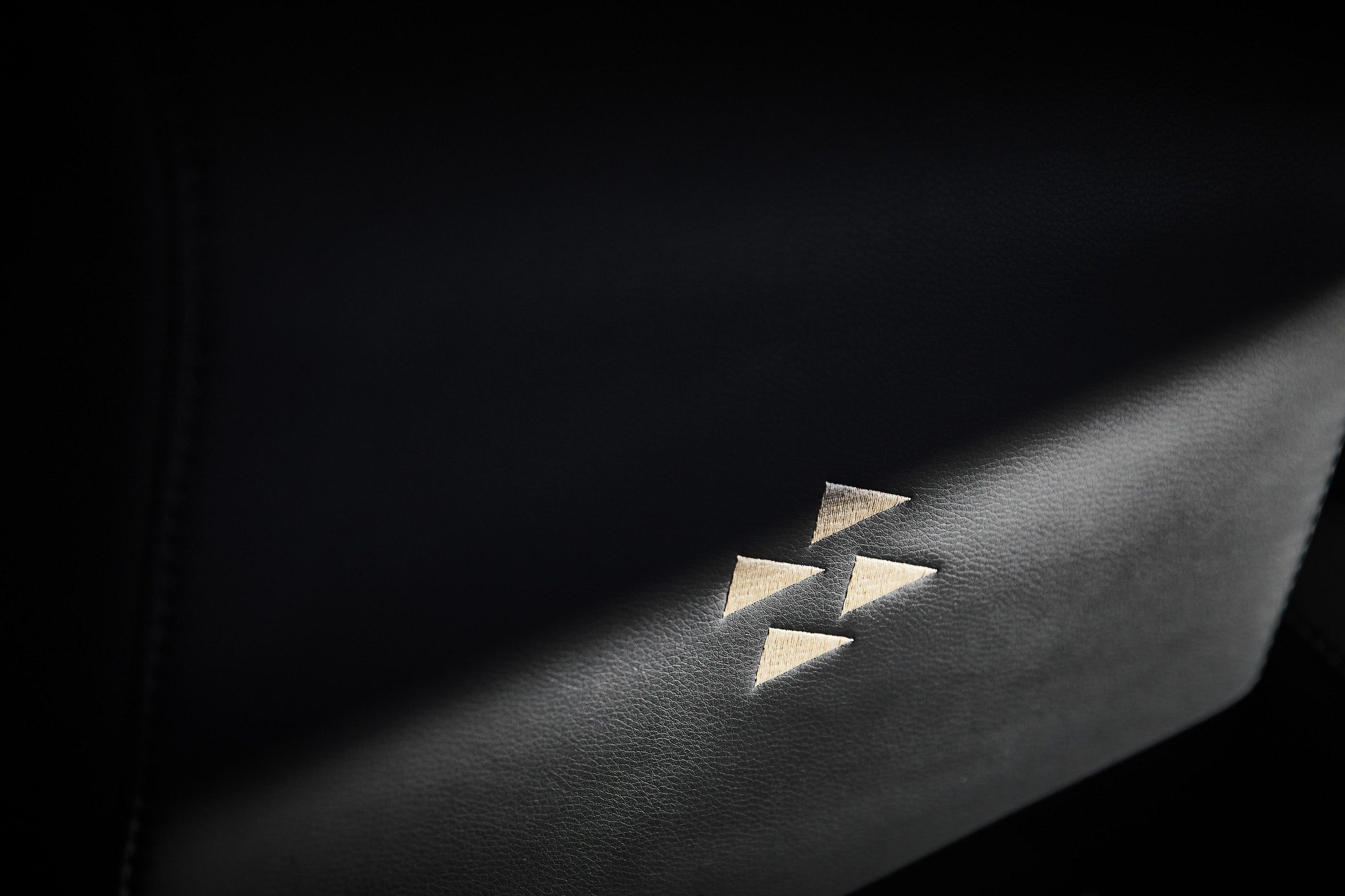 Luxurious black leather interior with gold accents in 2026 Prestige X60.