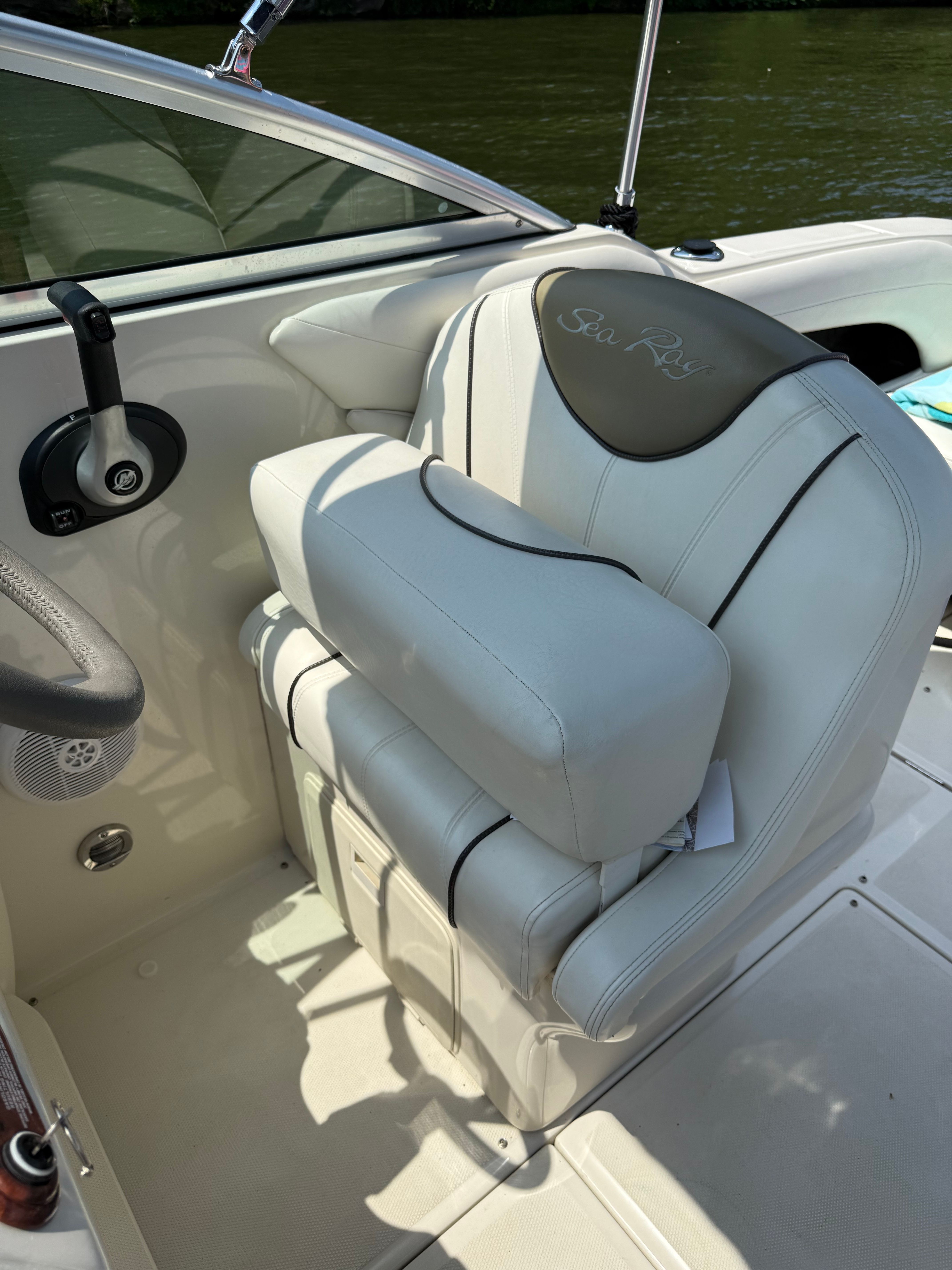 Interior of a 2006 Sea Ray 215 Weekender boat.