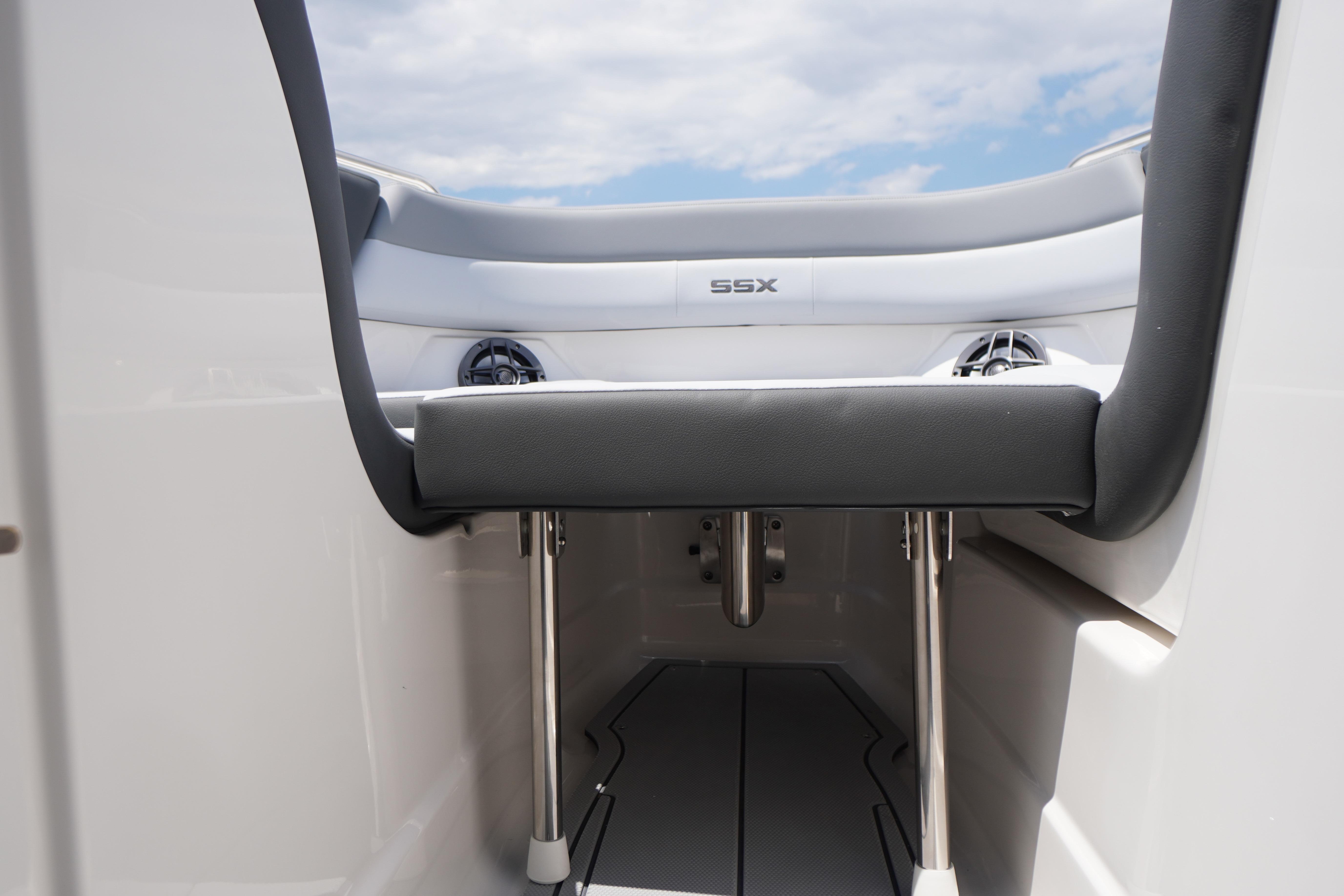 2026 Chaparral SSX 4 boat interior with sleek seating and modern design.