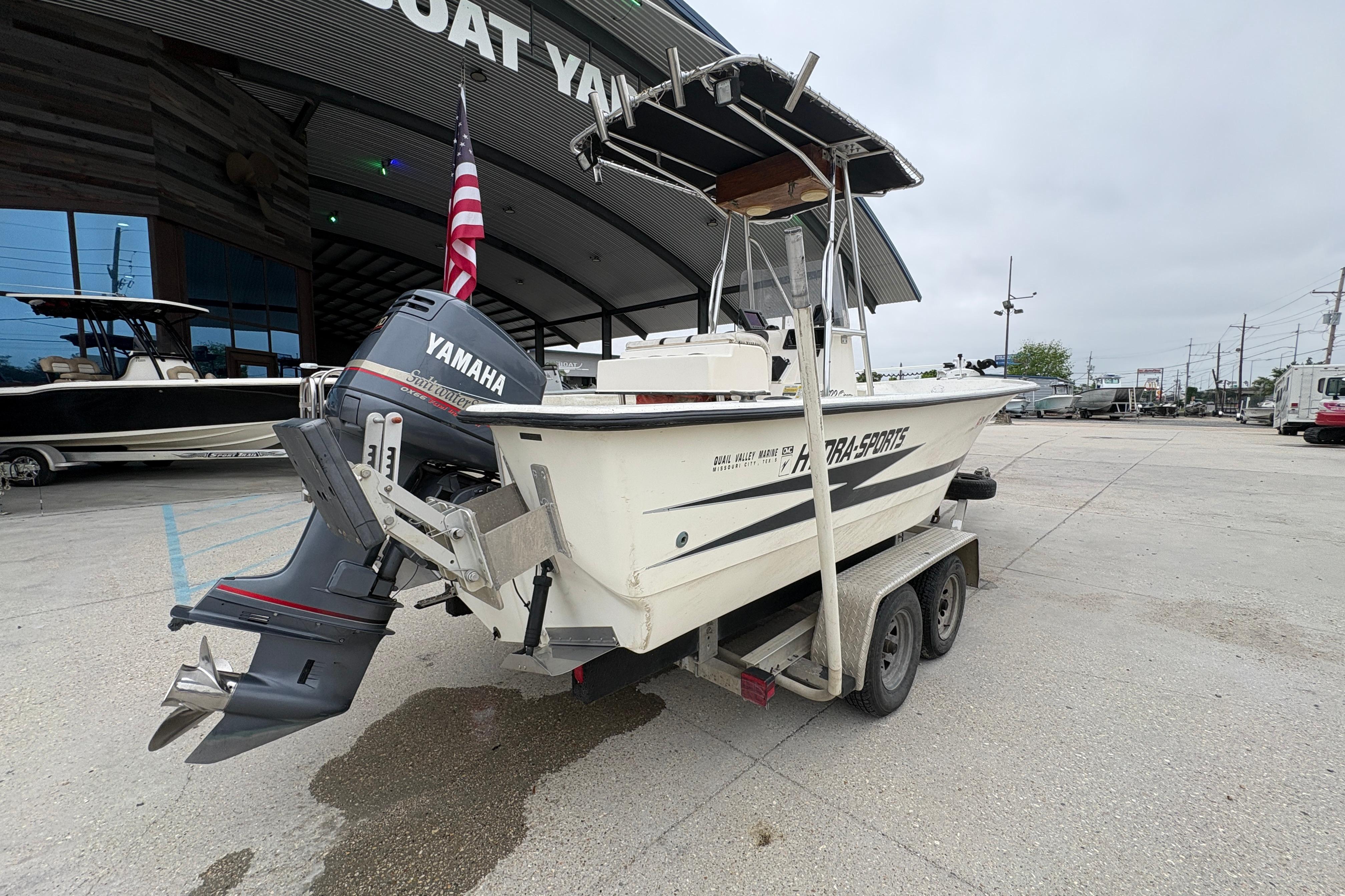 1998 Hydra-Sports 22 Ocean CC boat with Yamaha outboard motor on trailer.