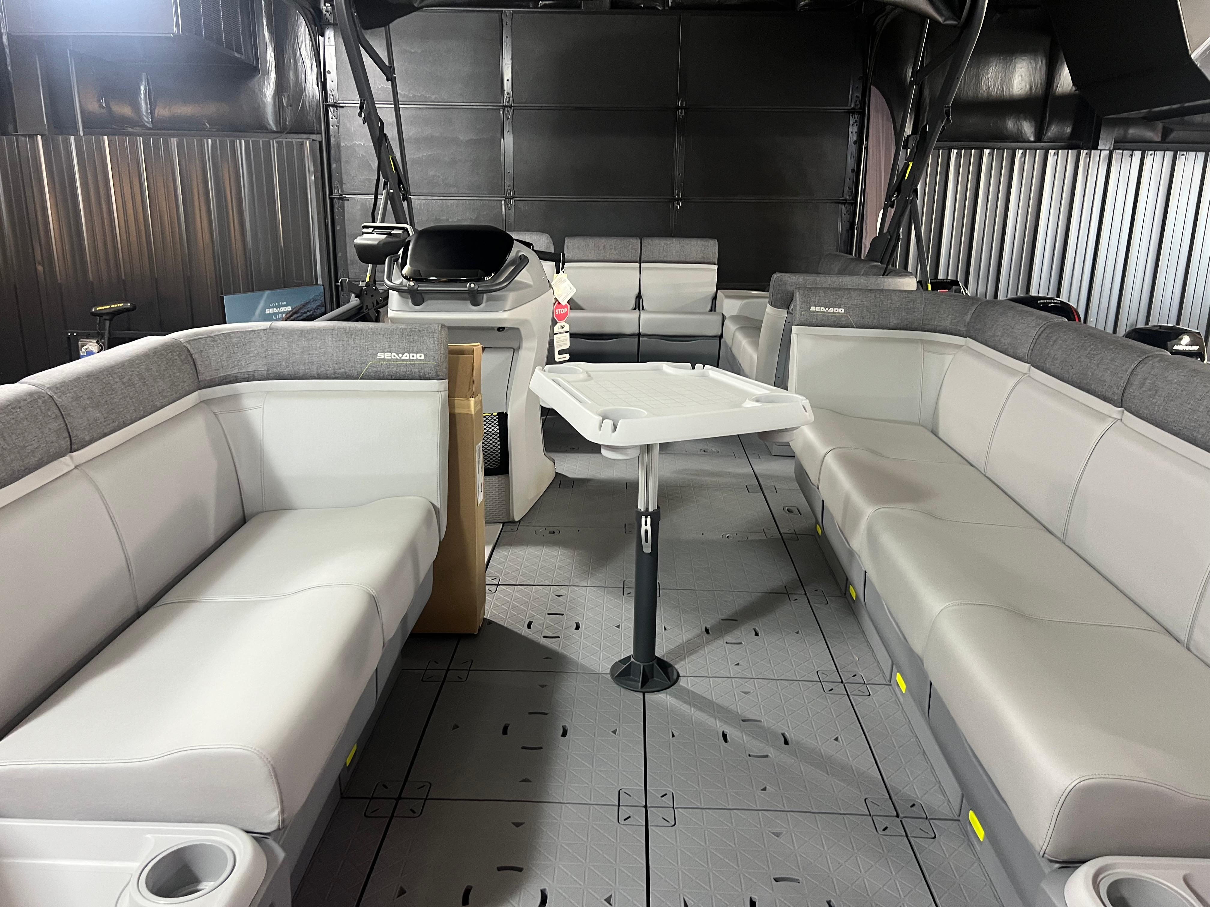 2025 Sea-Doo Switch Cruise 21 interior with spacious seating and modern design.