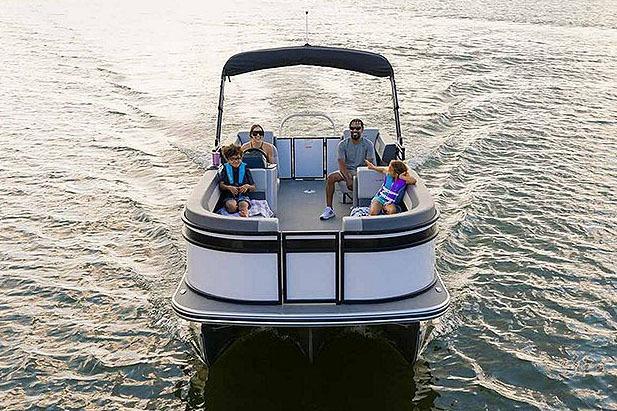 Manufacturer Provided Image: Family enjoying a ride on a 2026 Lowe LS 210 WT pontoon boat.