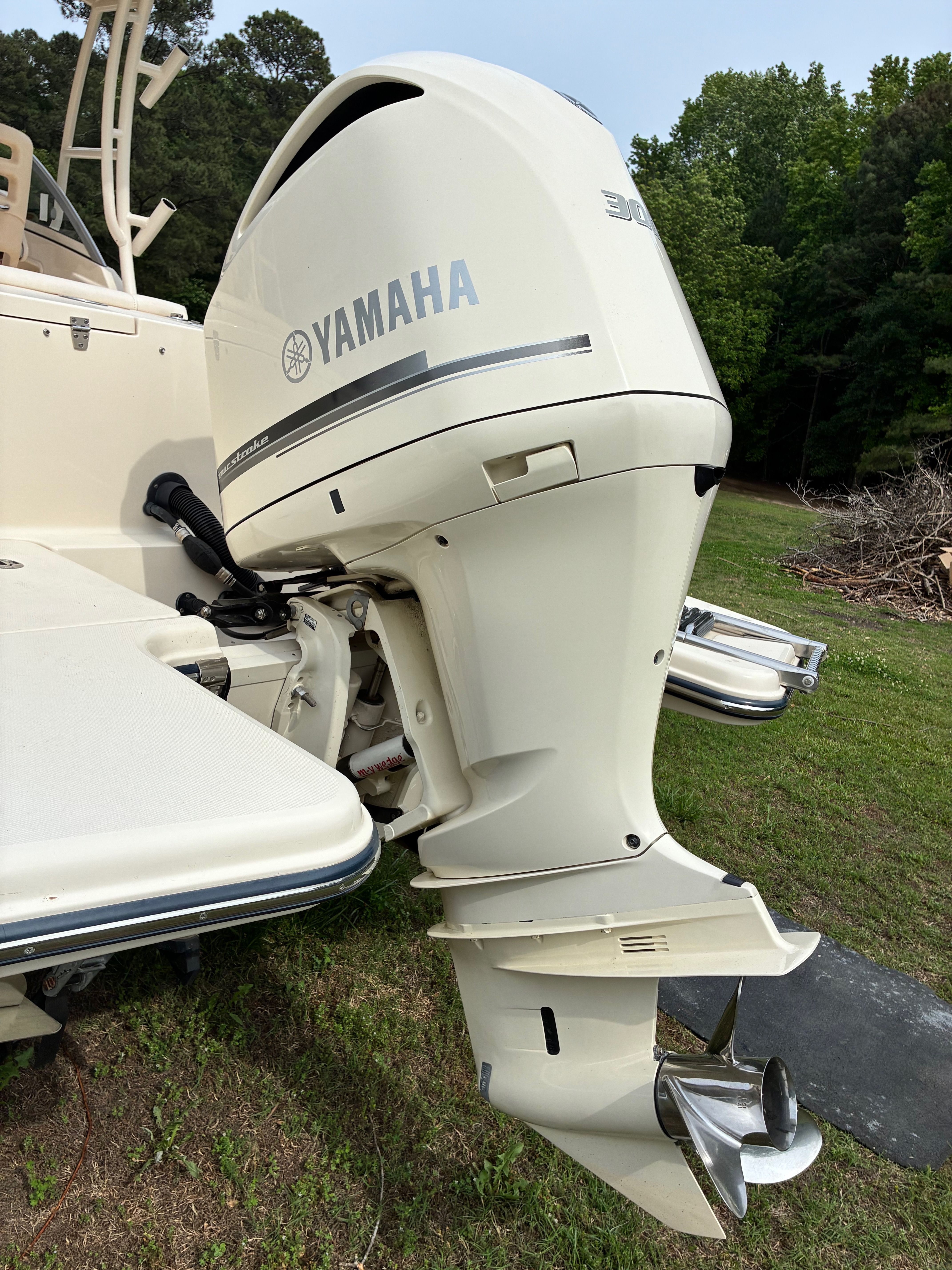 Yamaha outboard motor on 2018 Grady-White Freedom 235 boat.