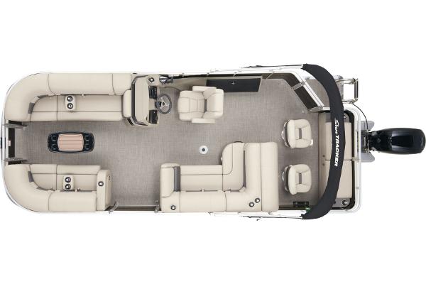 2024 Sun Tracker SportFish 22 DLX pontoon boat interior layout.