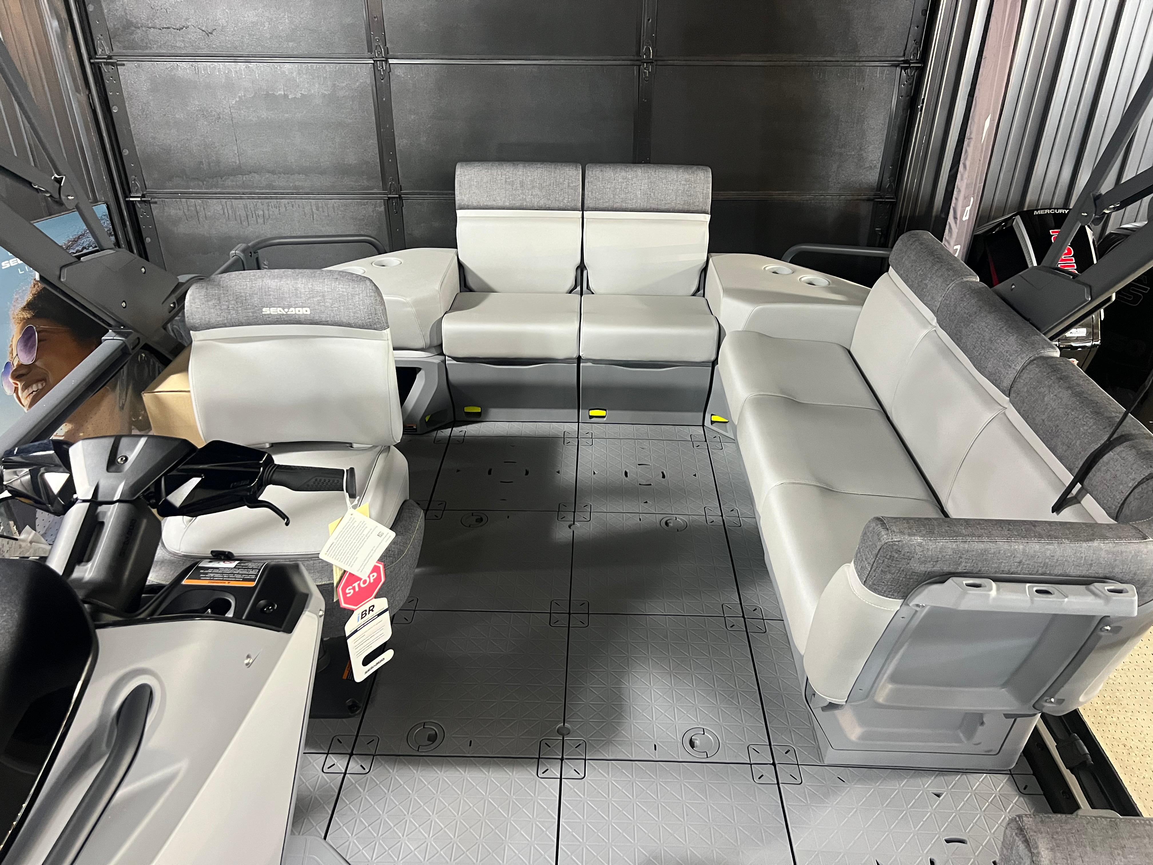 2025 Sea-Doo Switch Cruise 21 interior with spacious seating and modern design.
