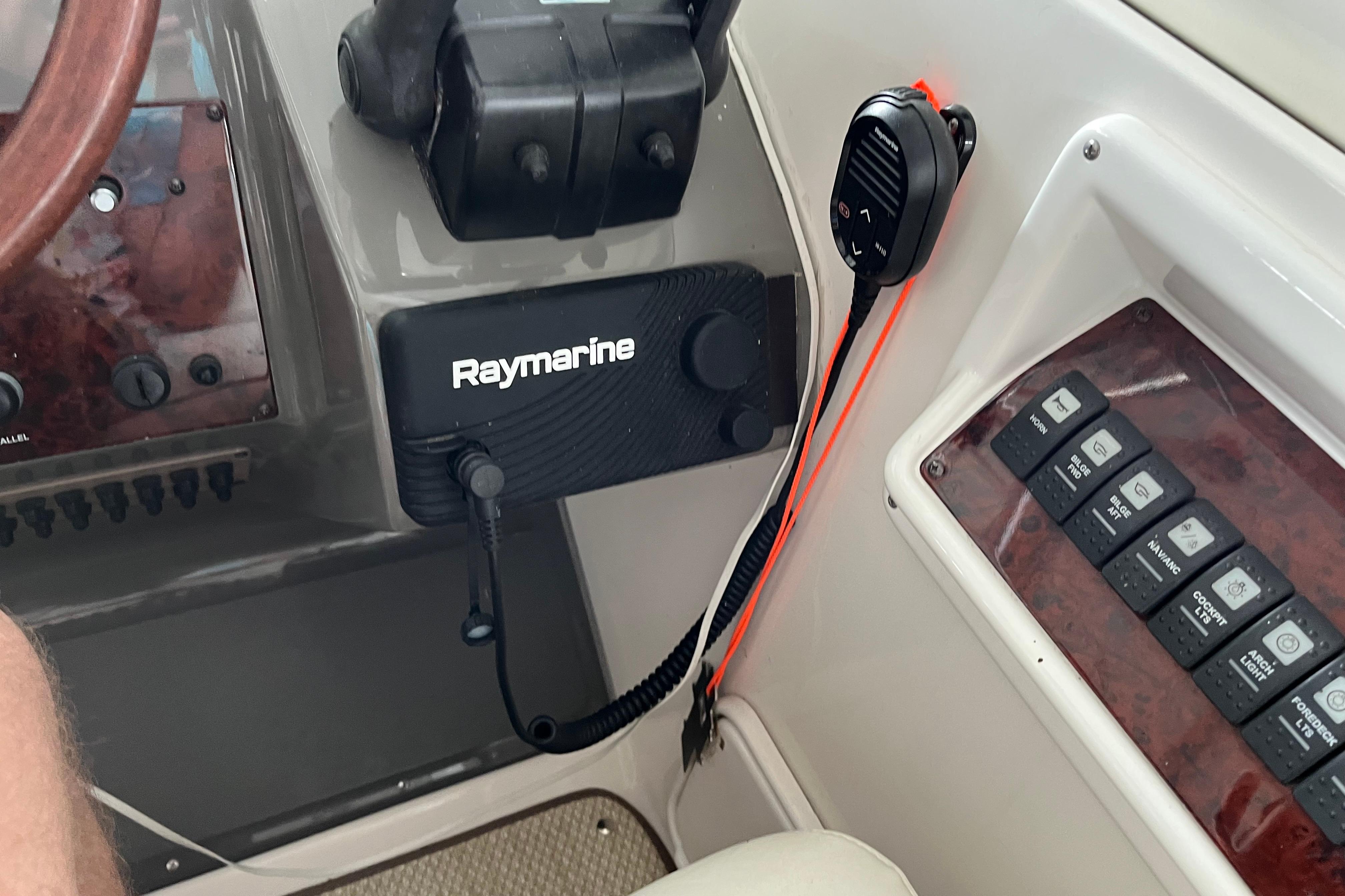 2007 Regal 3760 IB COMMODORE dashboard with Raymarine equipment and control panel.
