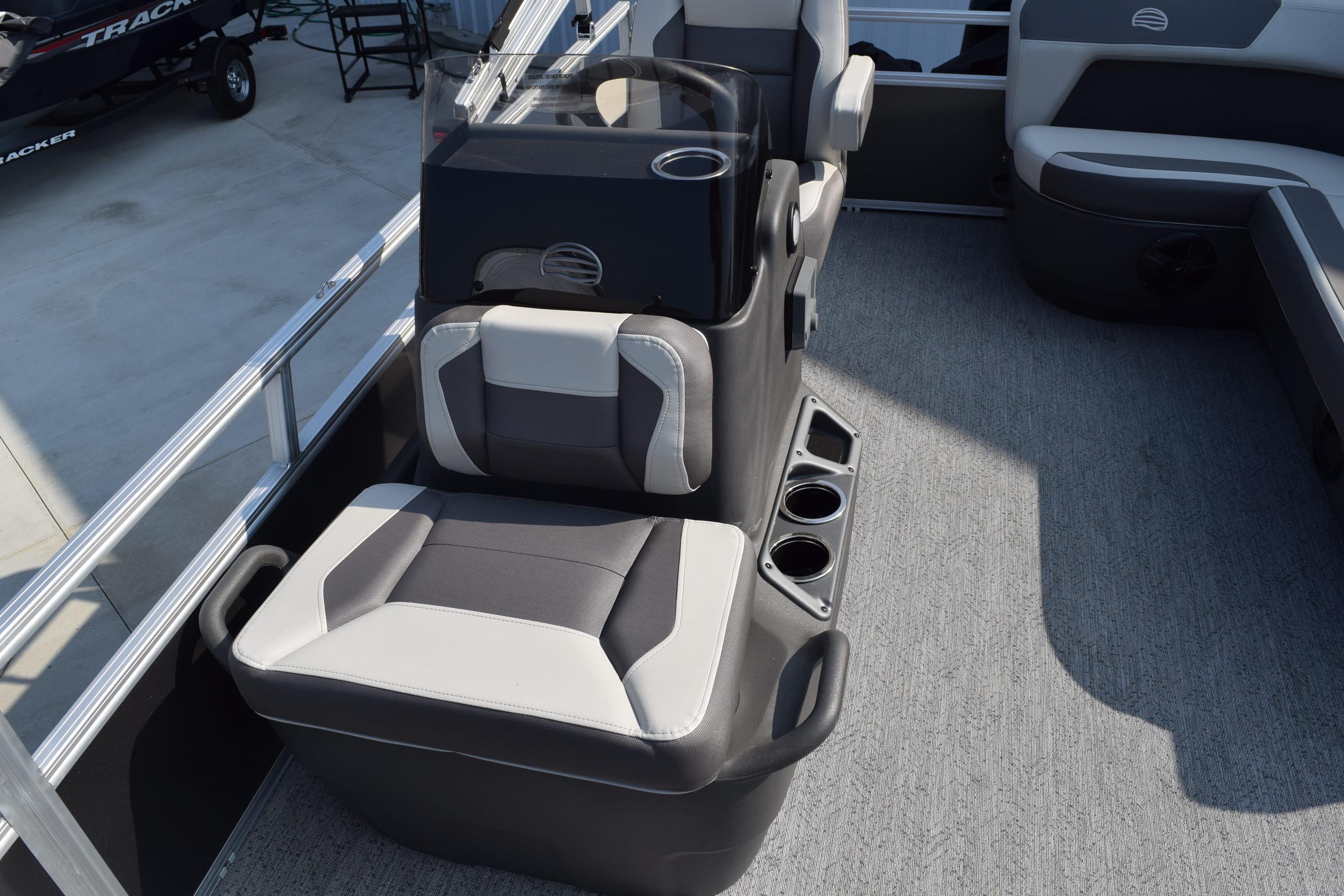 2026 Sun Tracker Bass Buggy 16 XL Select interior seating with cup holders.