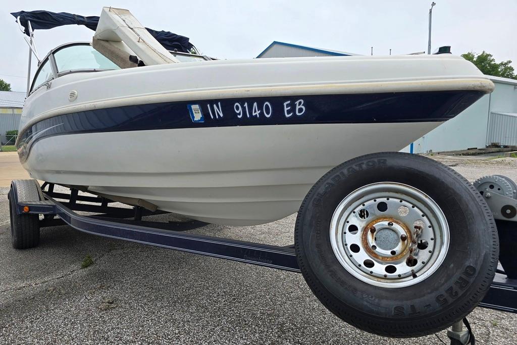 2003 Caravelle 187 Bow Rider boat on trailer, registration IN 9140 EB.