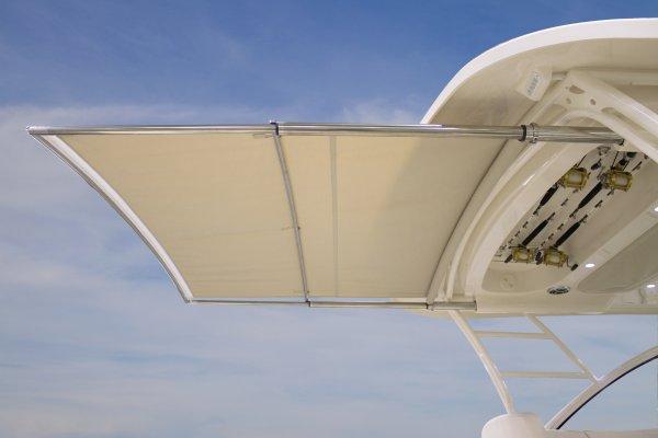 Manufacturer Provided Image: Grady-White Freedom 375 2015 boat with extended sunshade canopy.