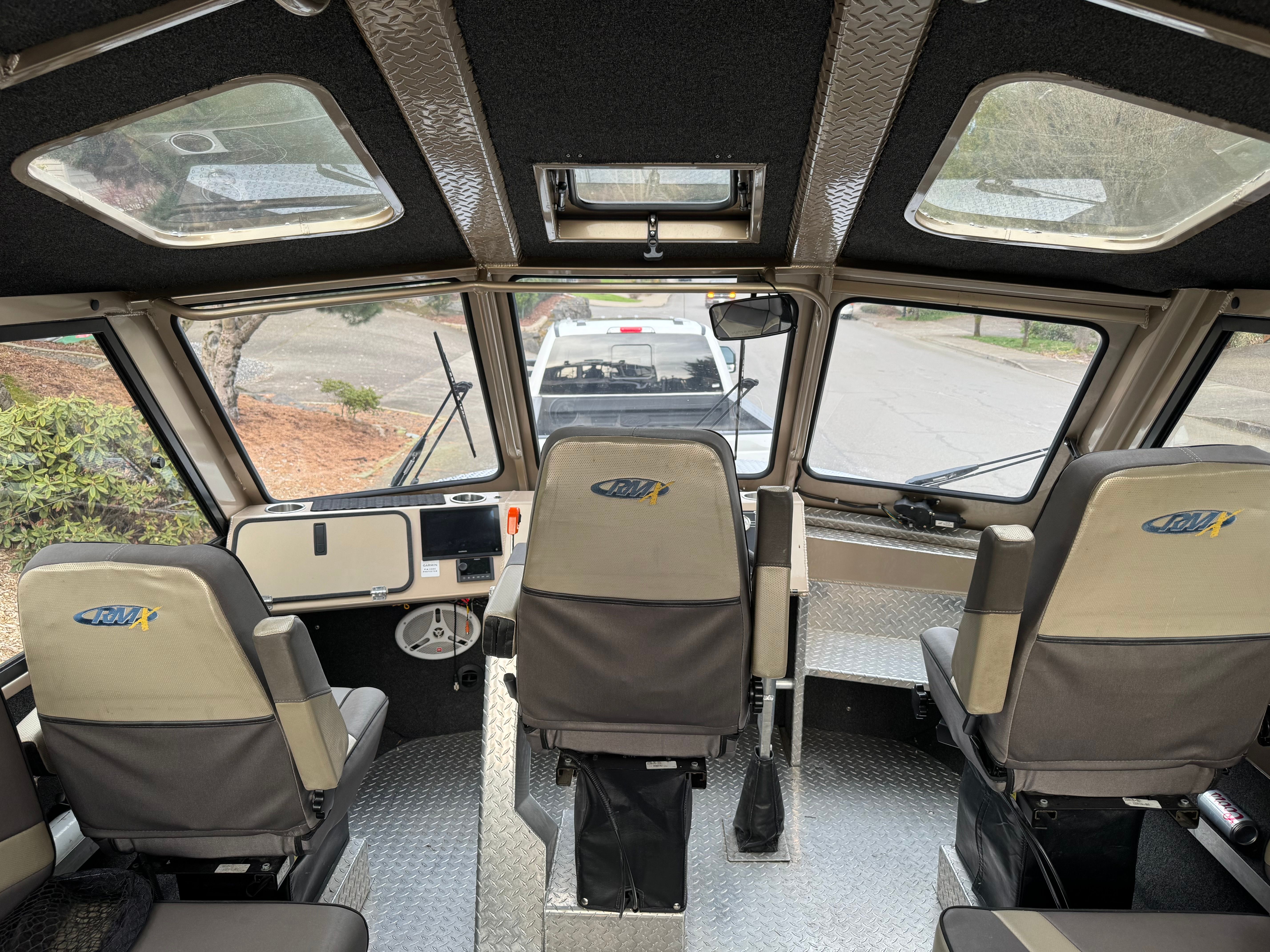Interior of a Custom RMX 24 boat, year 2011.