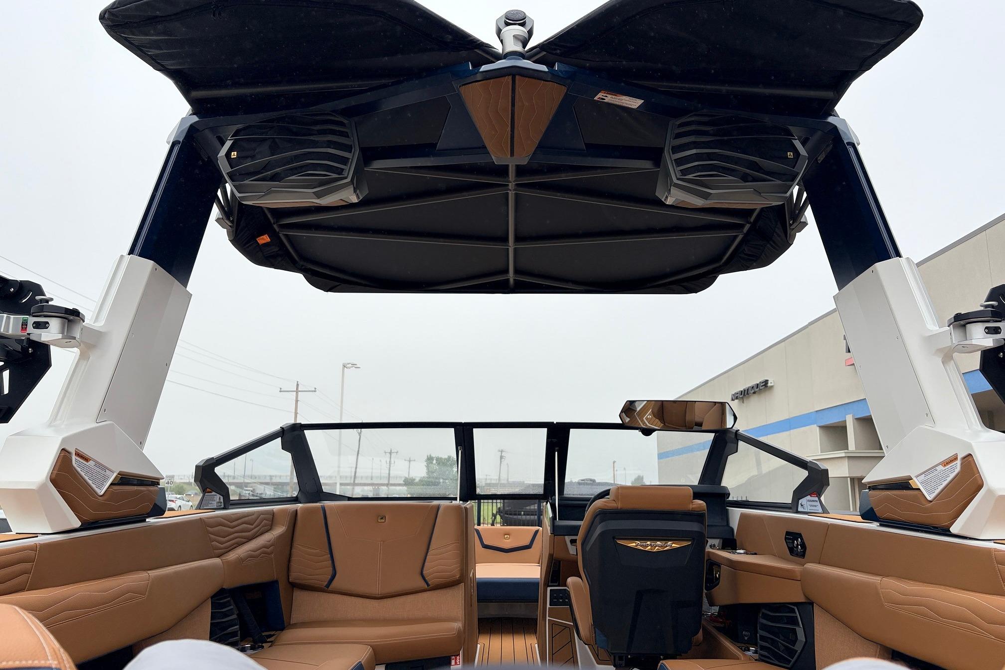 2026 Nautique Super Air Nautique G25 interior with luxurious seating and advanced features.