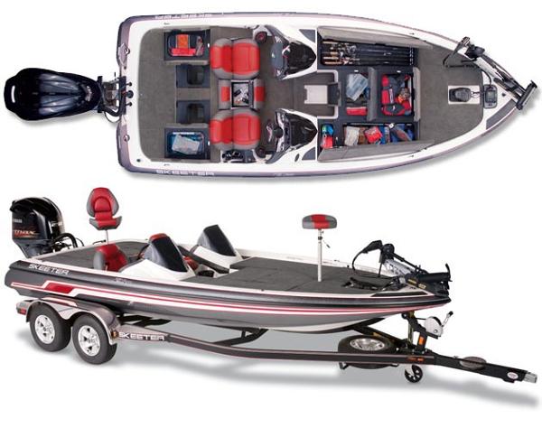 Manufacturer Provided Image: 2013 Skeeter ZX 20 fishing boat with trailer, top and side views.