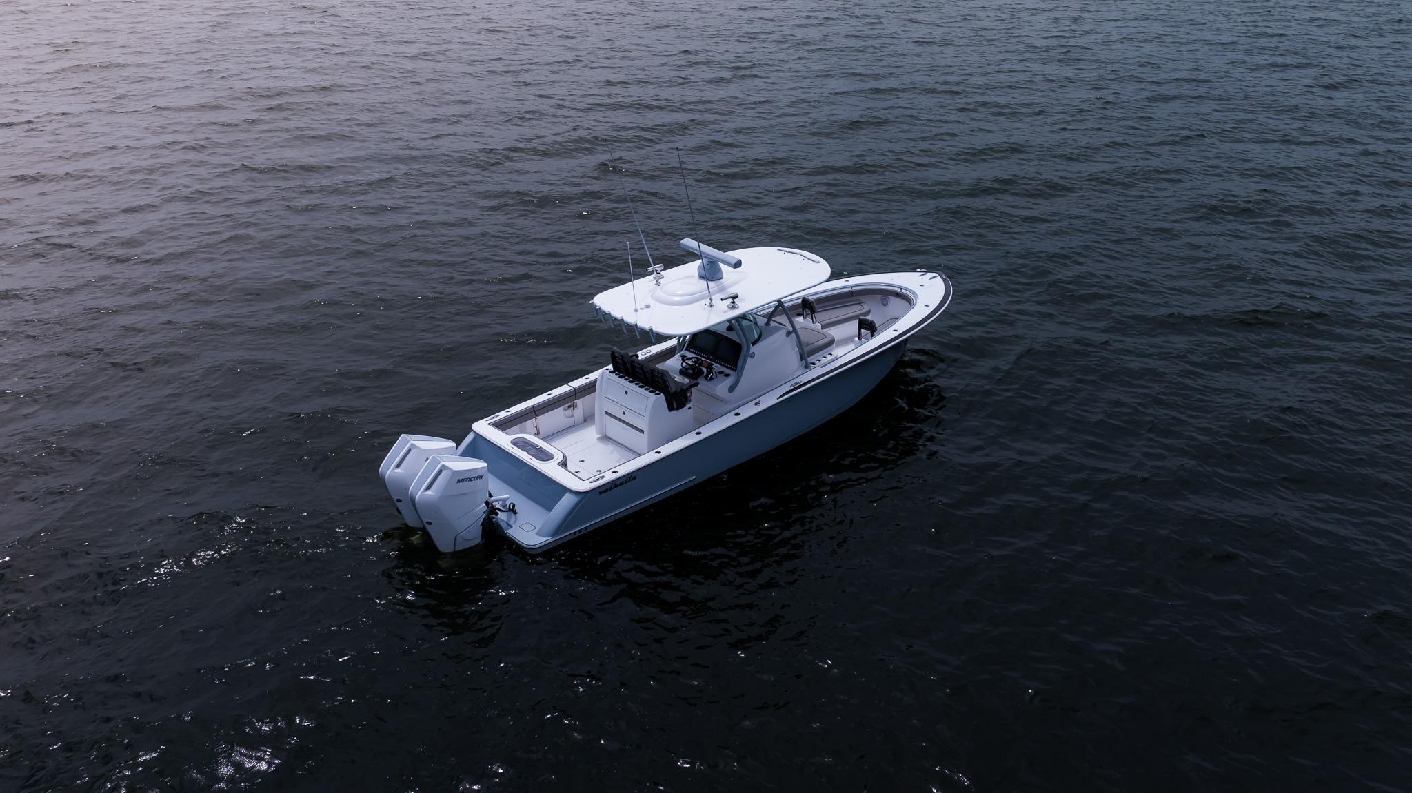 2025 Valhalla Boatworks V-33 cruising on open water.