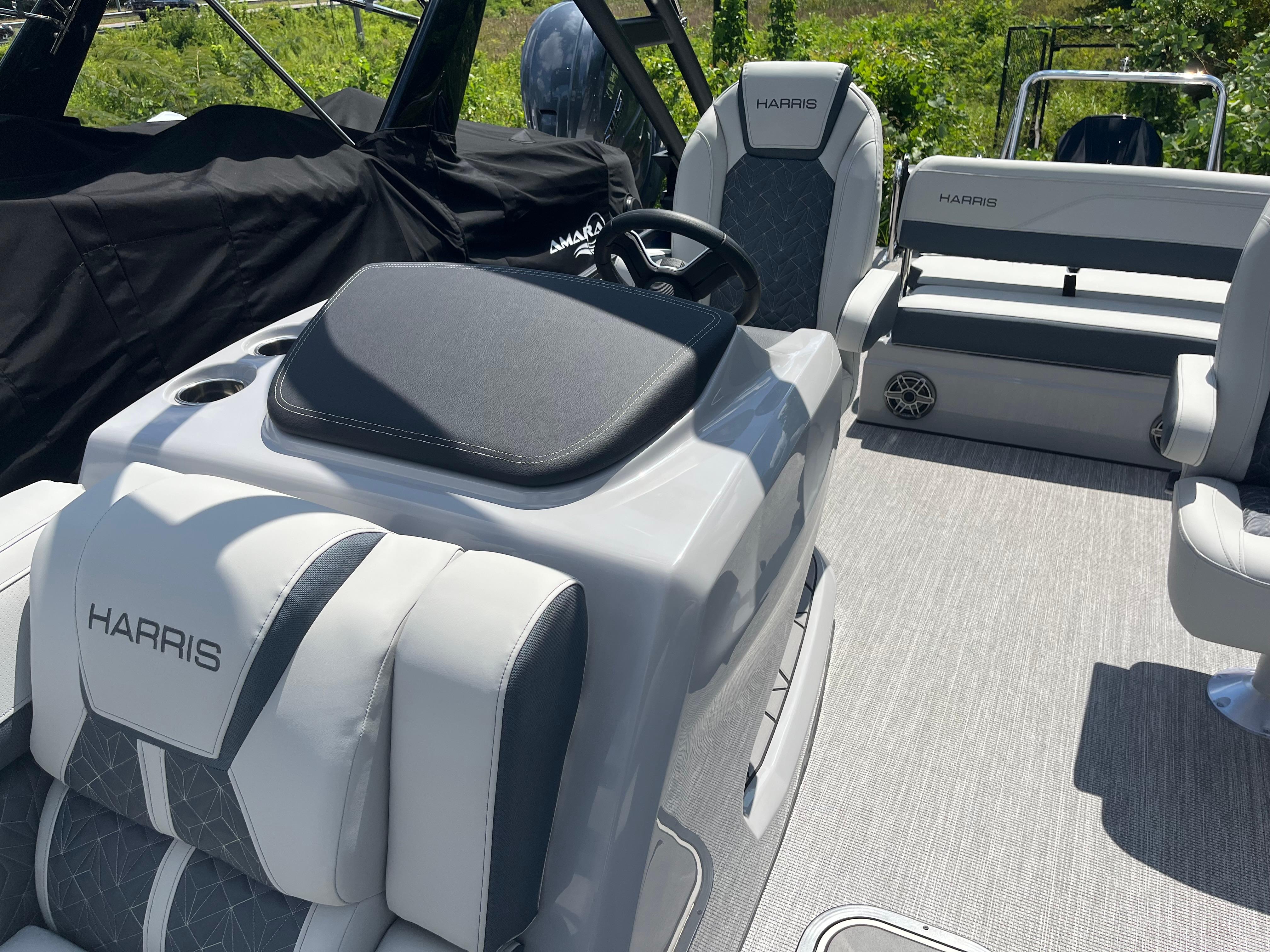 2026 Harris Grand Mariner 230 boat interior with luxurious seating and modern design.