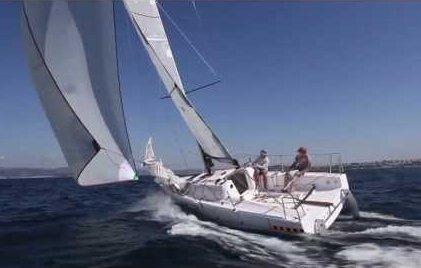 Sailing yacht Seascape 27 gliding on open sea, 2018 model.