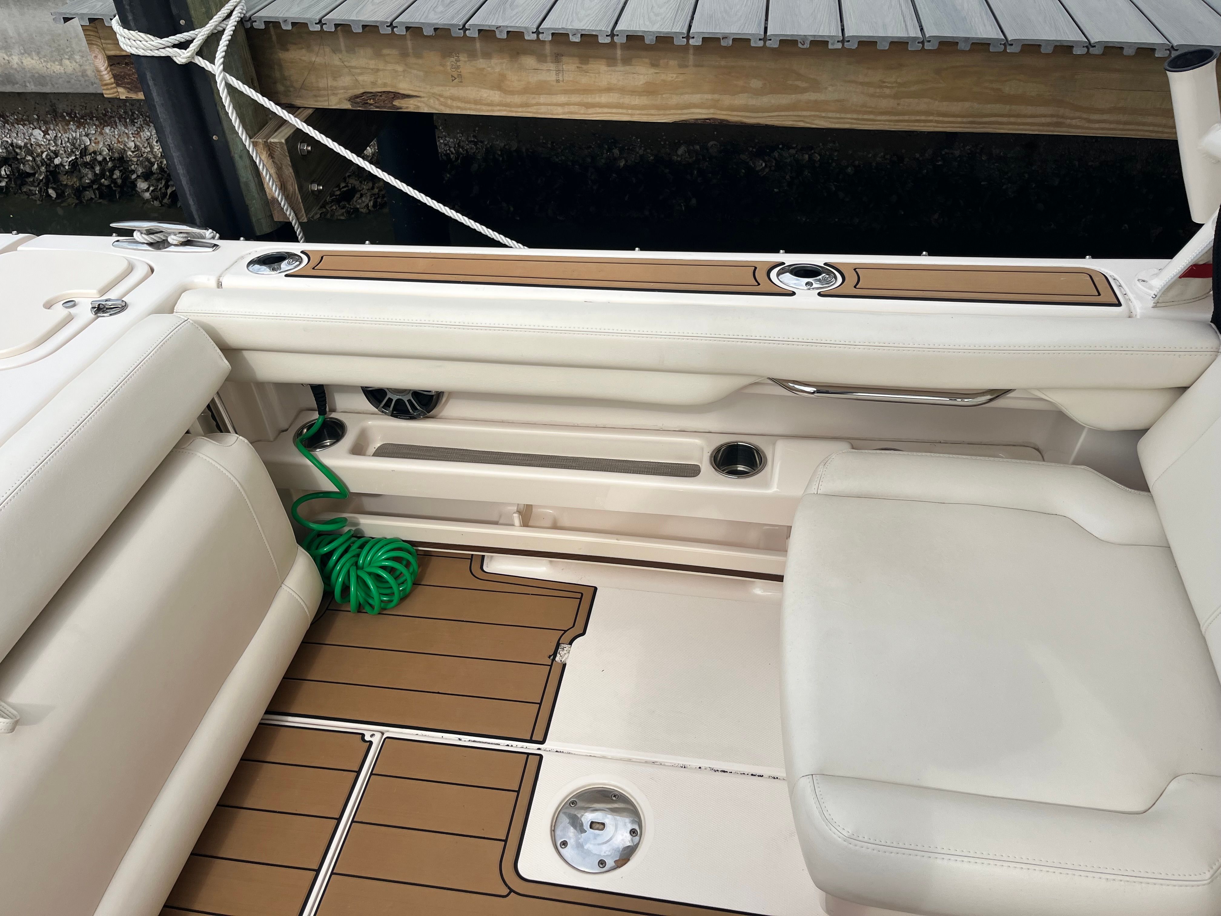 Interior of a 2022 Grady-White Freedom 275 boat.