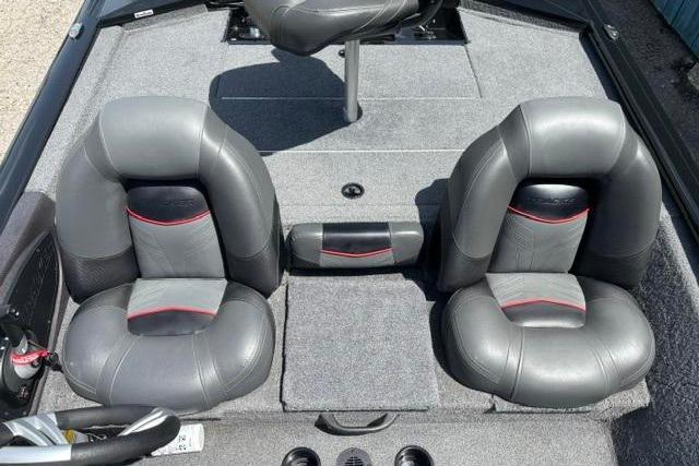 2023 Tracker Pro Team 190 TX Tournament Edition boat interior with gray seating.
