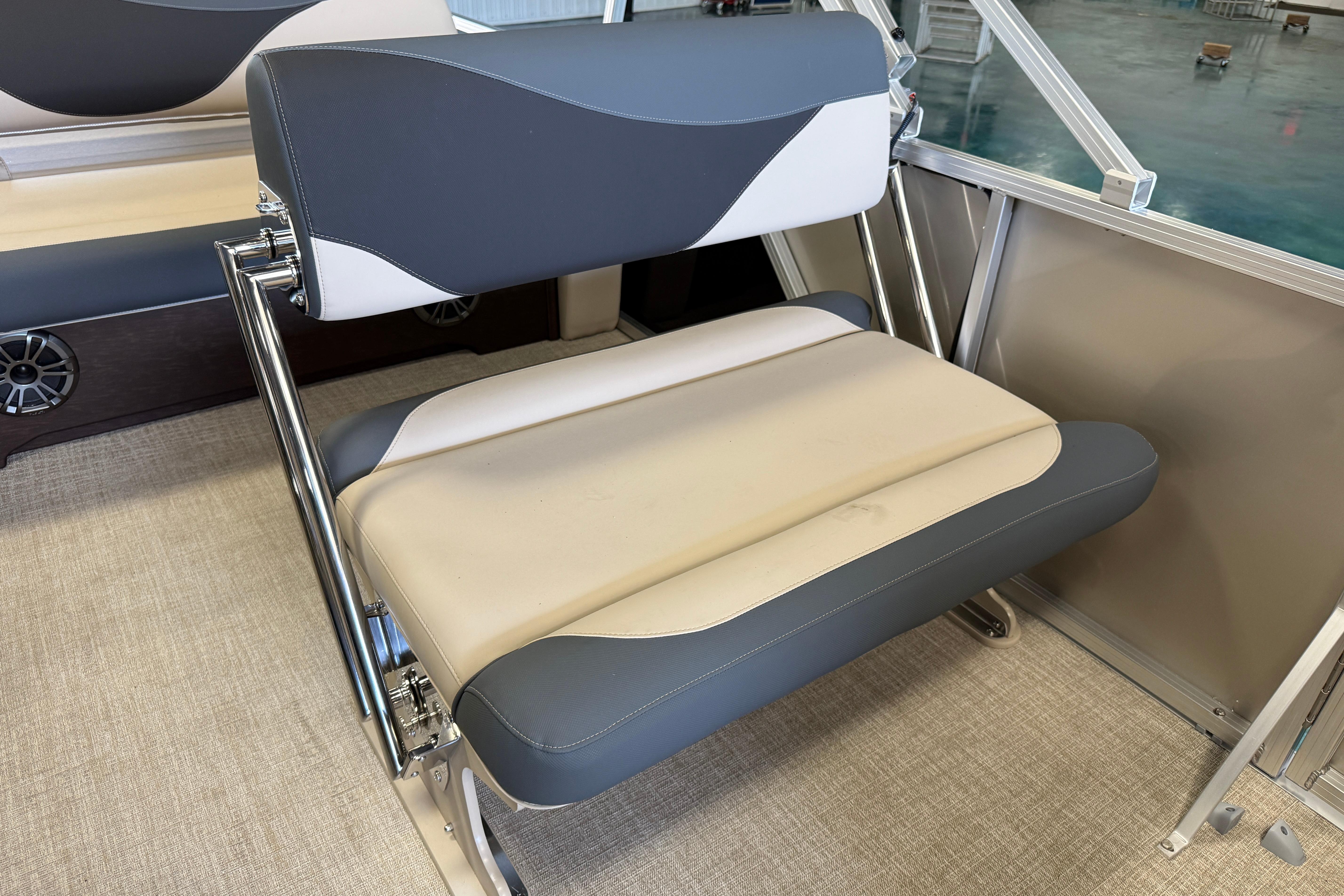 2026 Tahoe Pontoon LTZ Entertainer seat with modern design and comfortable upholstery.
