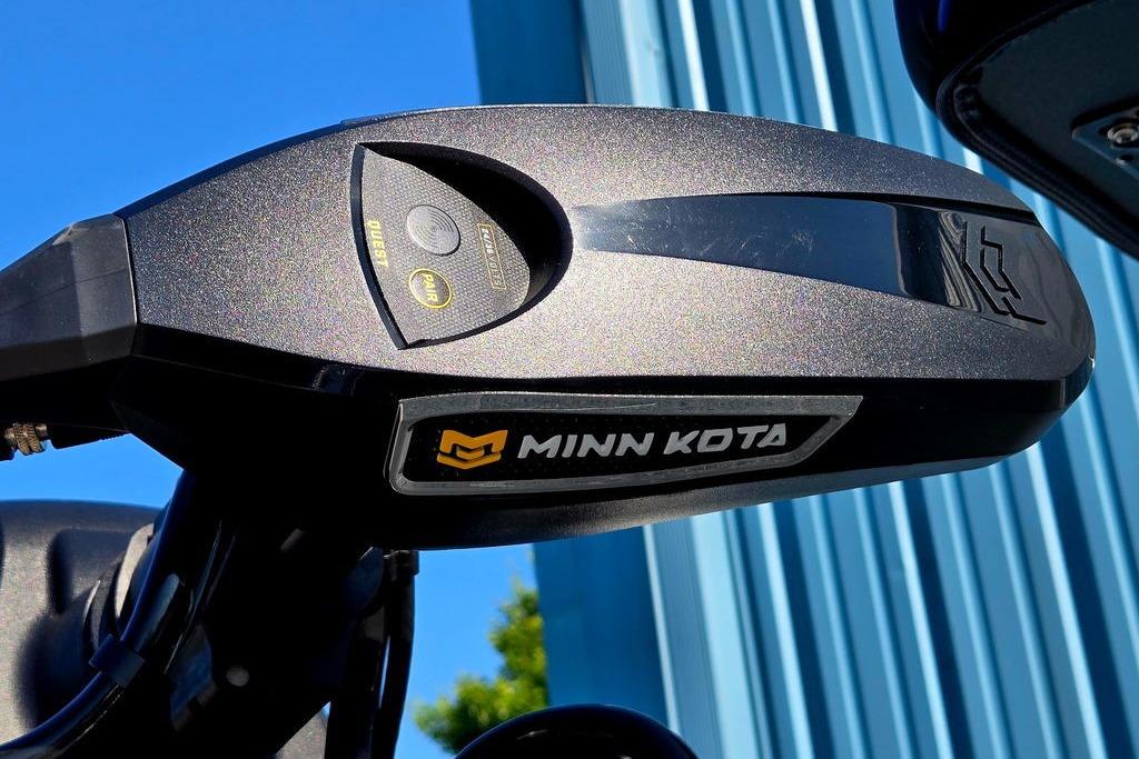 Minn Kota motor on 2026 Skeeter ZXE20 boat, close-up view.