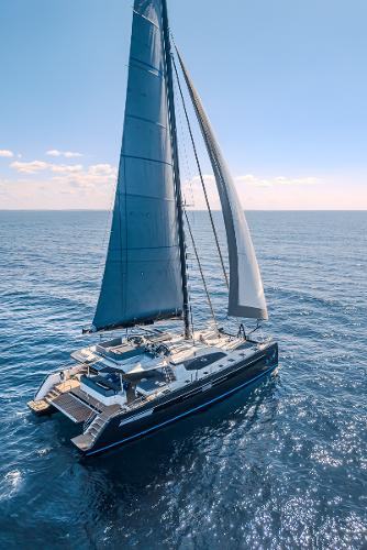 Luxury Privilege Signature 650 yacht sailing on open sea, 2025 model.