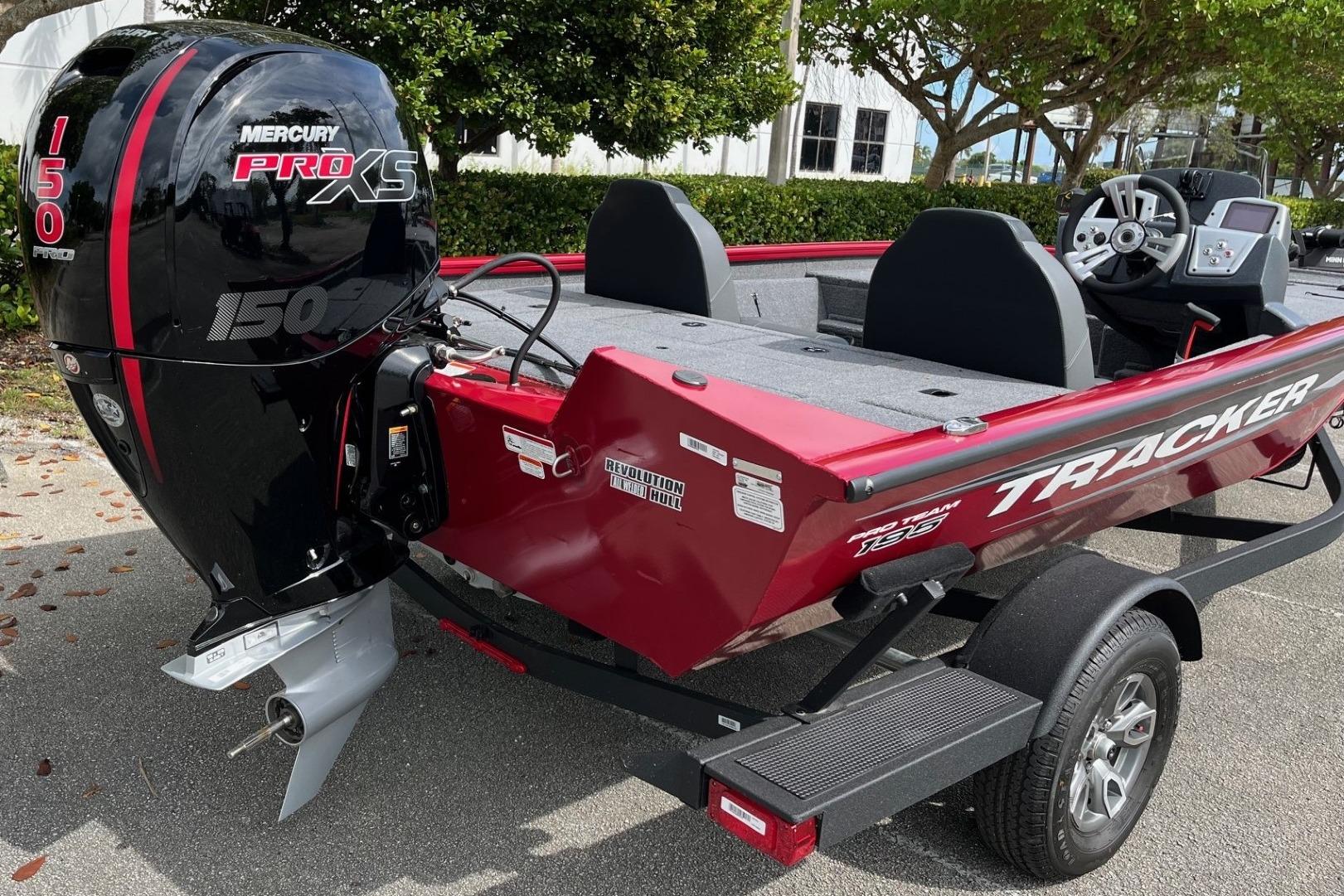 2025 Tracker Pro Team 195 Tournament Edition boat with Mercury Pro XS 150 engine.