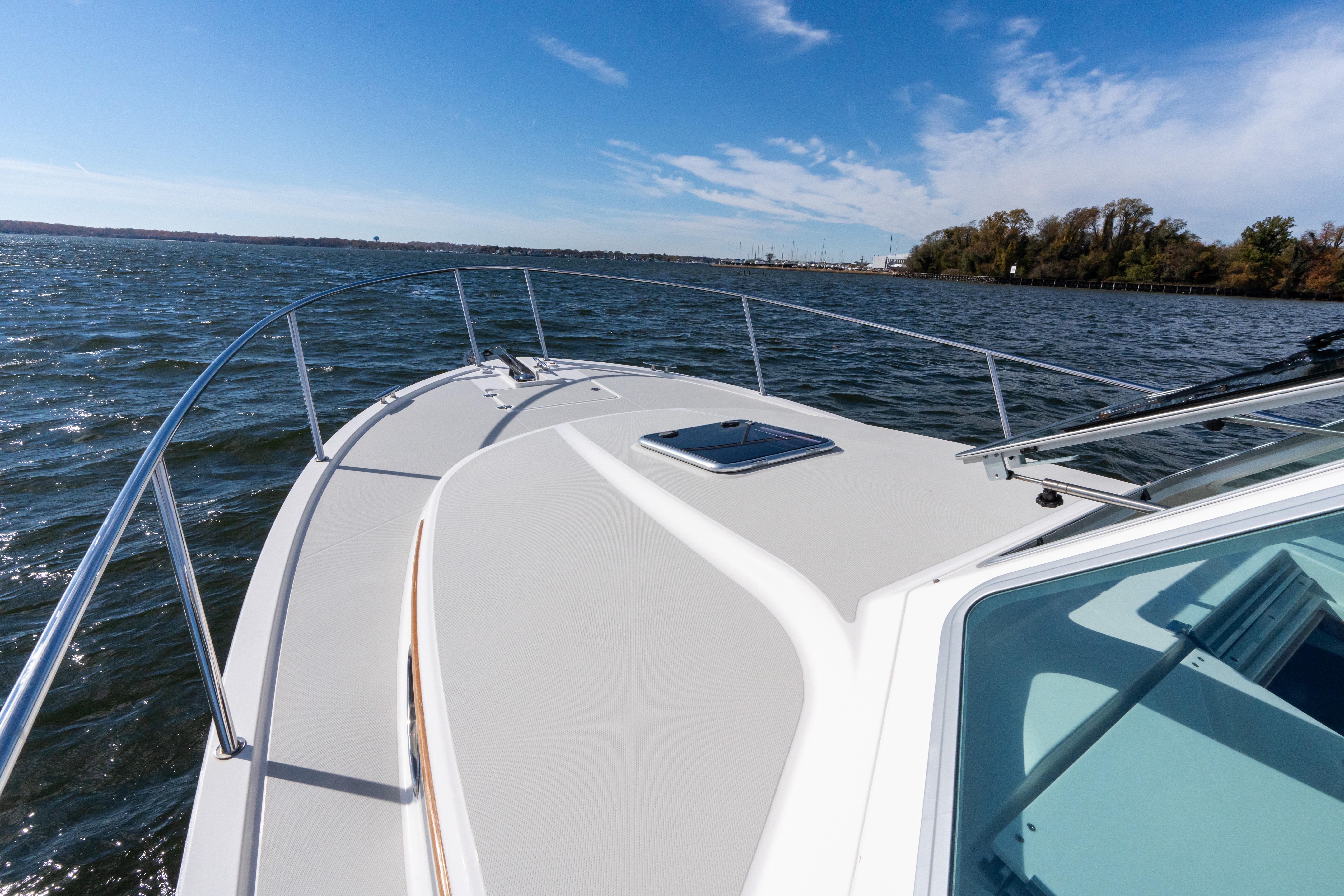 cruising on a sunny day with clear skies.