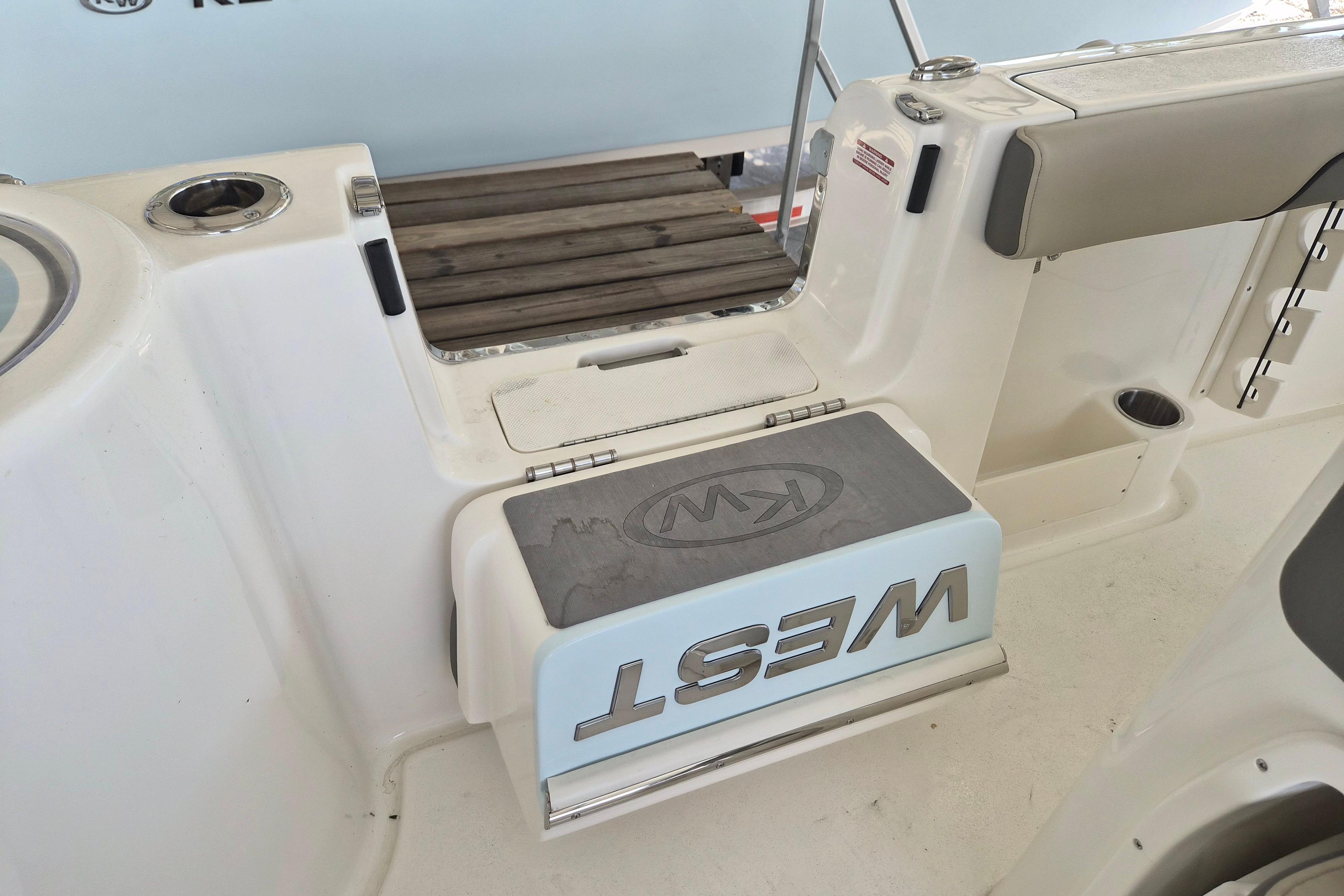 2026 Key West 260 Center Console boat interior with seating and storage features.