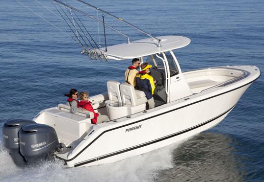 Manufacturer Provided Image: 2013 Pursuit C 260 Center Console boat cruising on the water with passengers.
