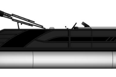 2026 Bentley Pontoons Elite 253 QSB, sleek black design, side view.