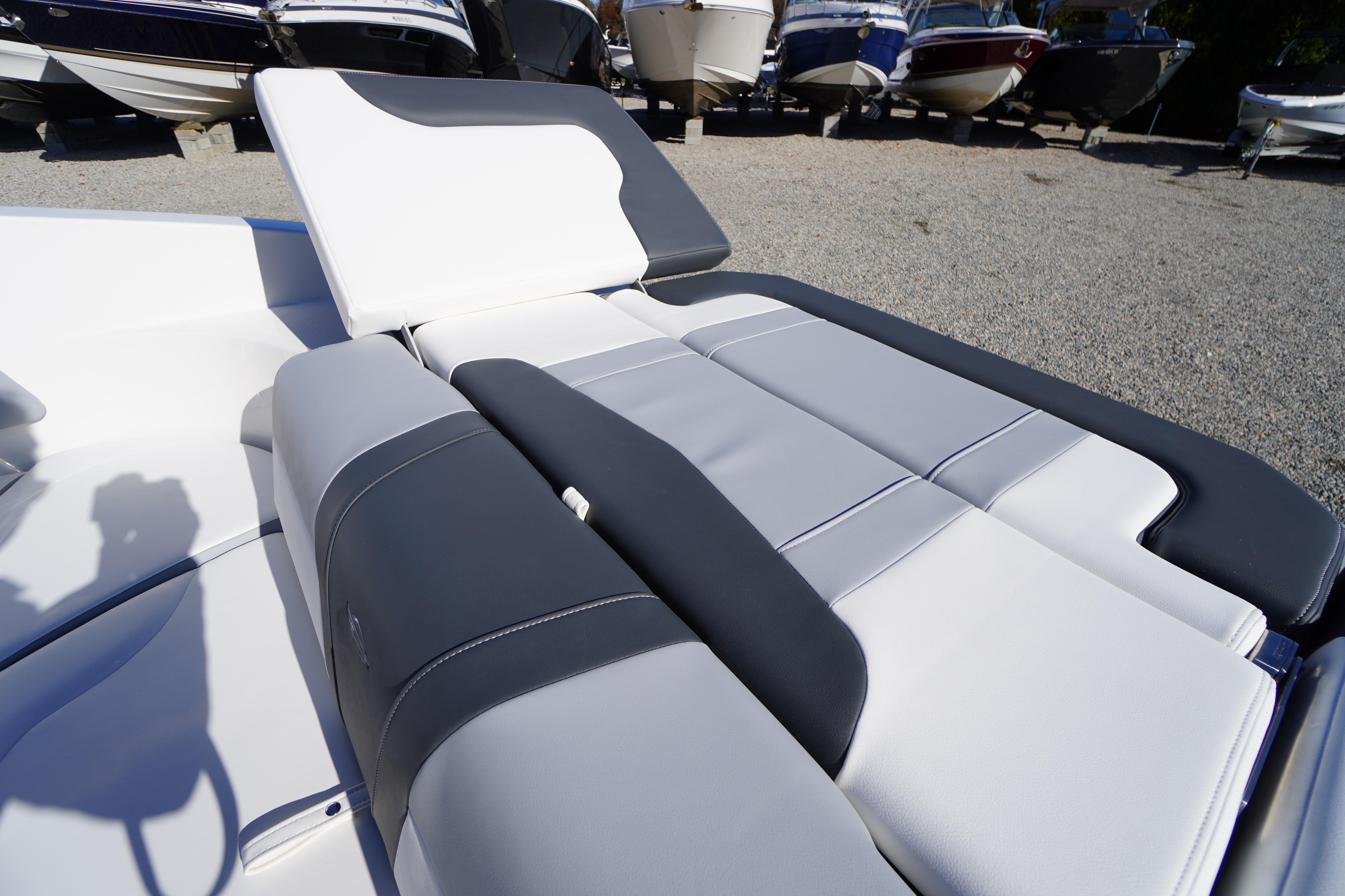2026 Chaparral 23 SSi boat interior with sleek, modern seating design.