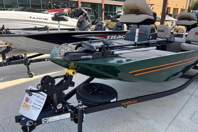 2026 Tracker Bass Tracker Classic Limited boat on trailer, featuring Minn Kota trolling motor.