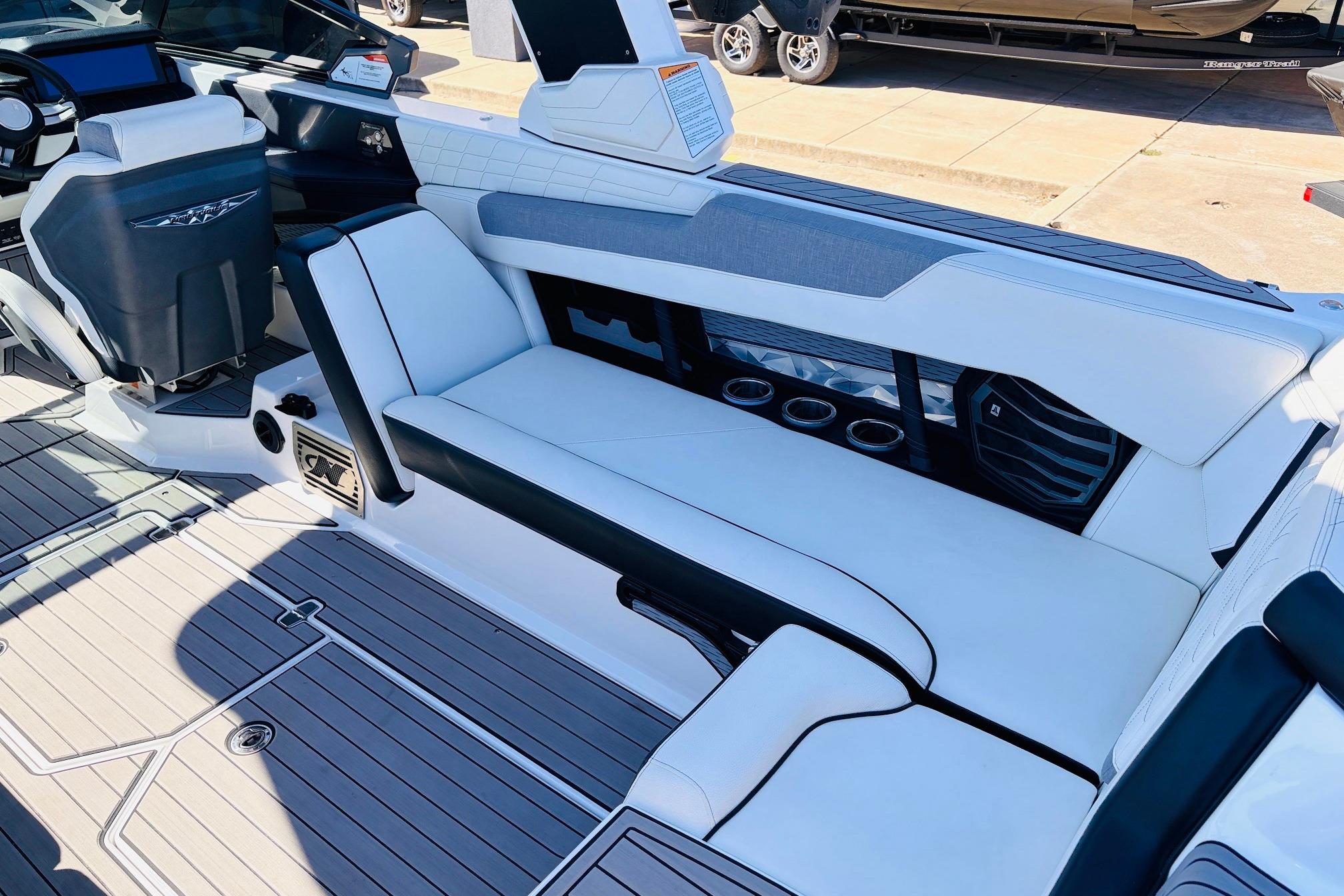 2023 Nautique Super Air Nautique G25 interior with sleek seating and modern design.