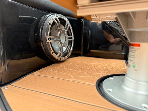 2025 Yamaha Boats 255XD interior speaker and deck detail.