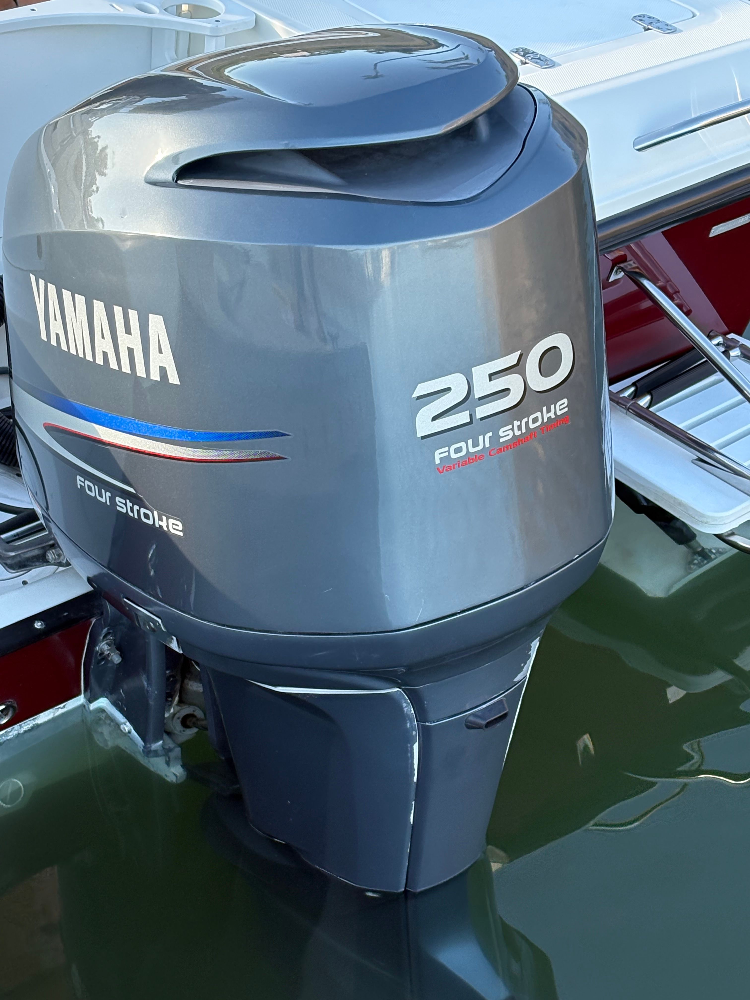 Yamaha 250 horsepower outboard motor on 2008 Edgewater 228CC boat.