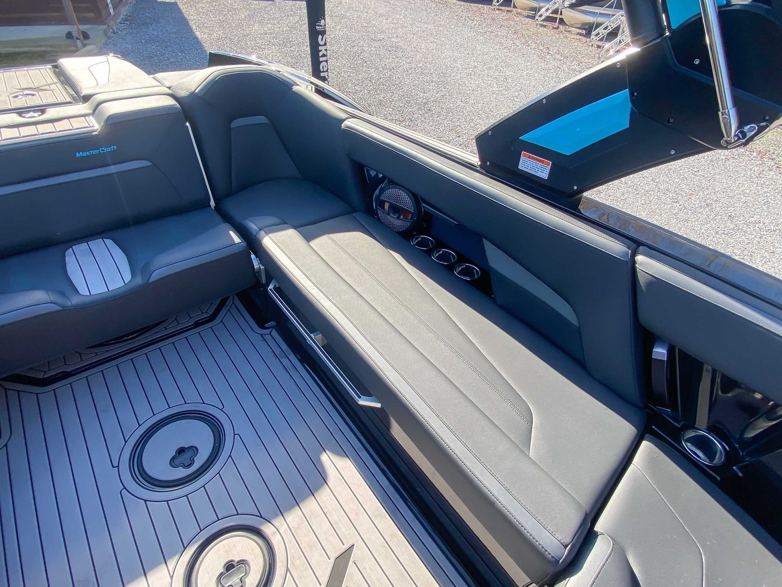 2024 MasterCraft XStarS interior with gray seating.