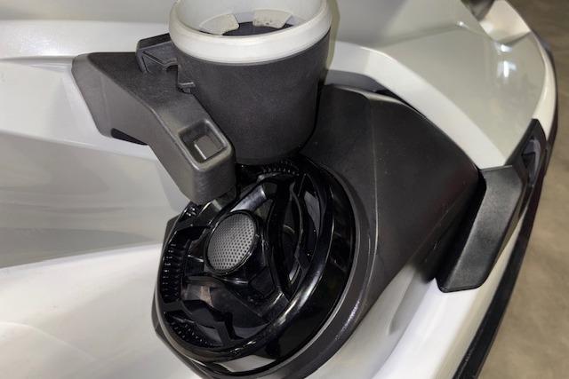 2020 Sea-Doo FISH PRO cup holder and speaker detail.