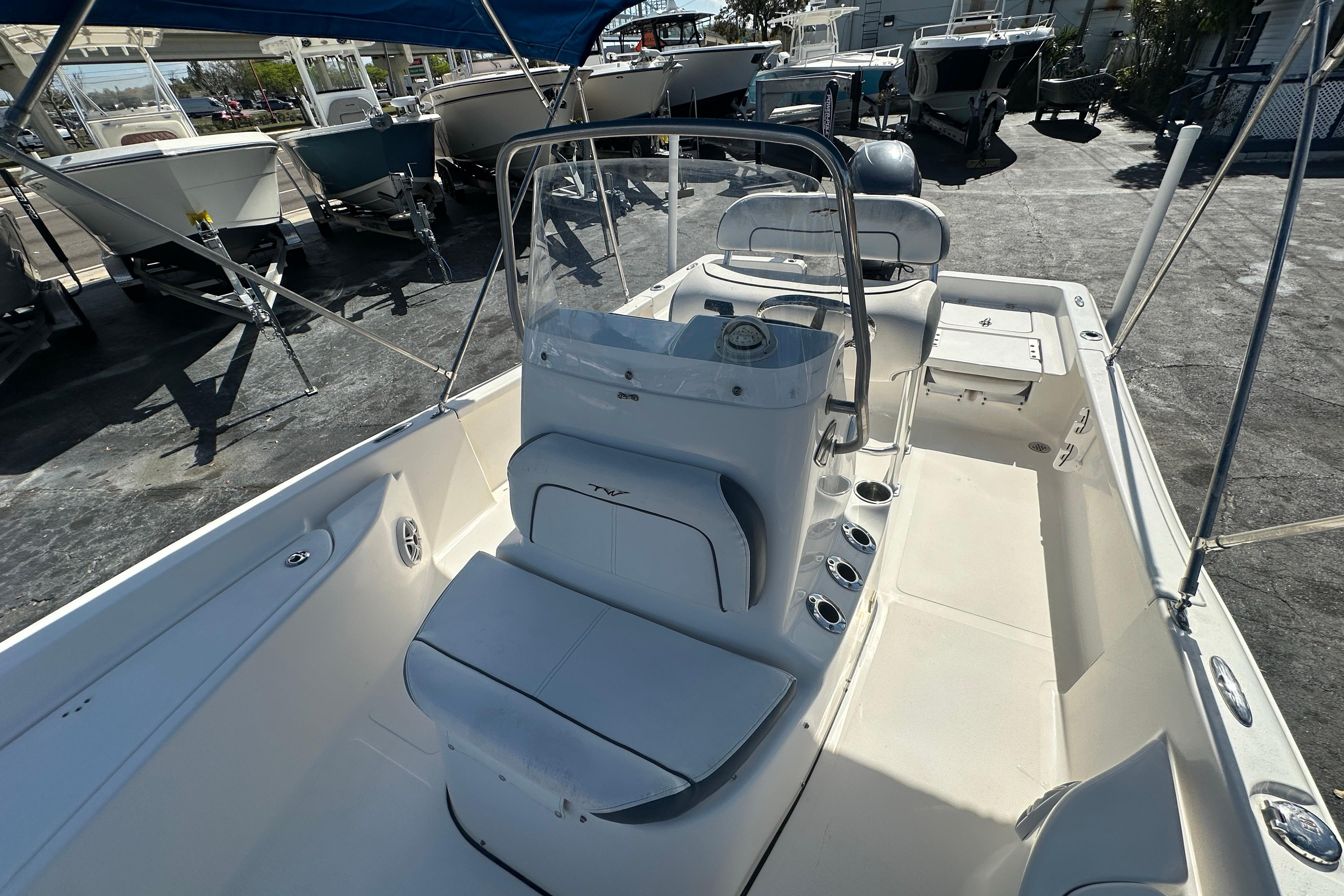 2015 Tidewater 2000 Carolina Bay boat interior with console and seating.