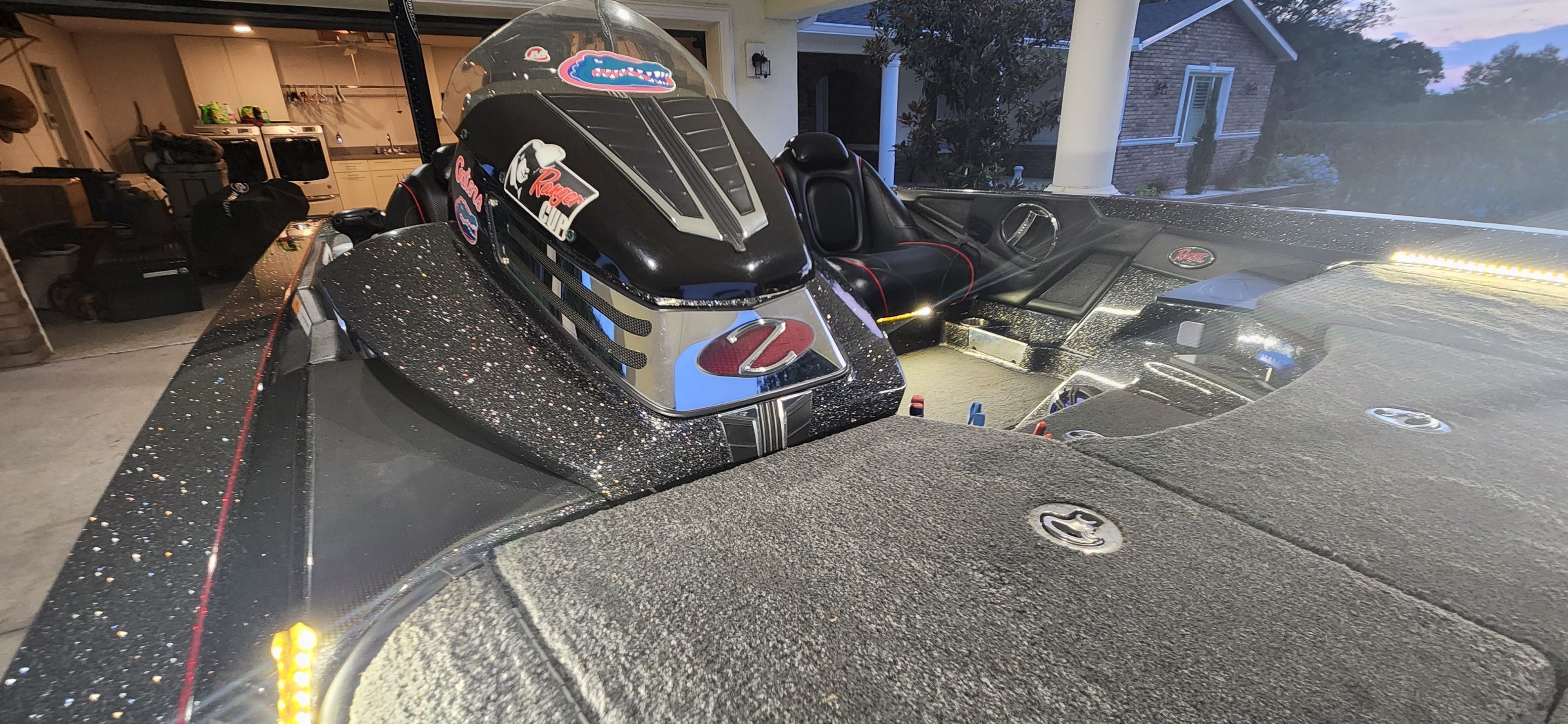 A 2017 Ranger Z520 Comanche in a garage. The interior is well-lit.