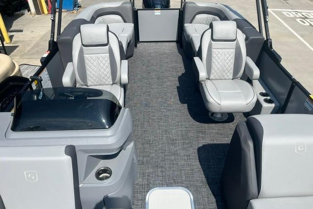 2026 Godfrey Sweetwater 2286 SBC pontoon boat interior with luxurious seating and modern design.