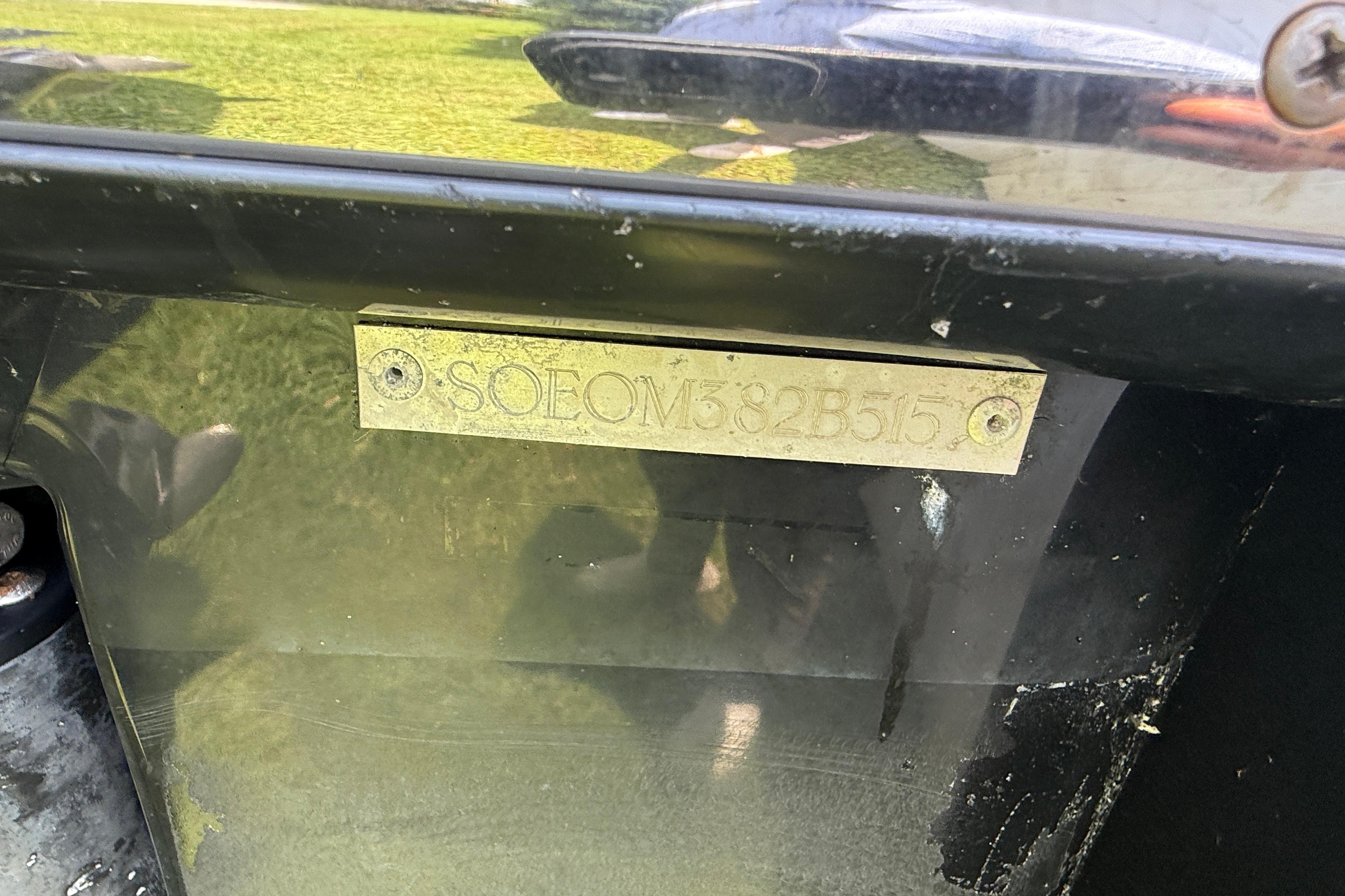 Hull identification number on a 2015 Blackwood 27 boat.