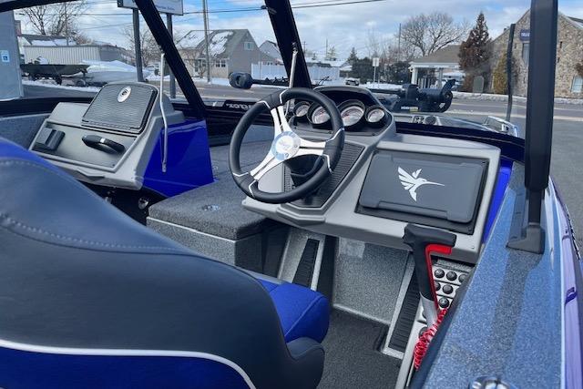 2026 Ranger 1880MS boat interior with modern dashboard and steering wheel.