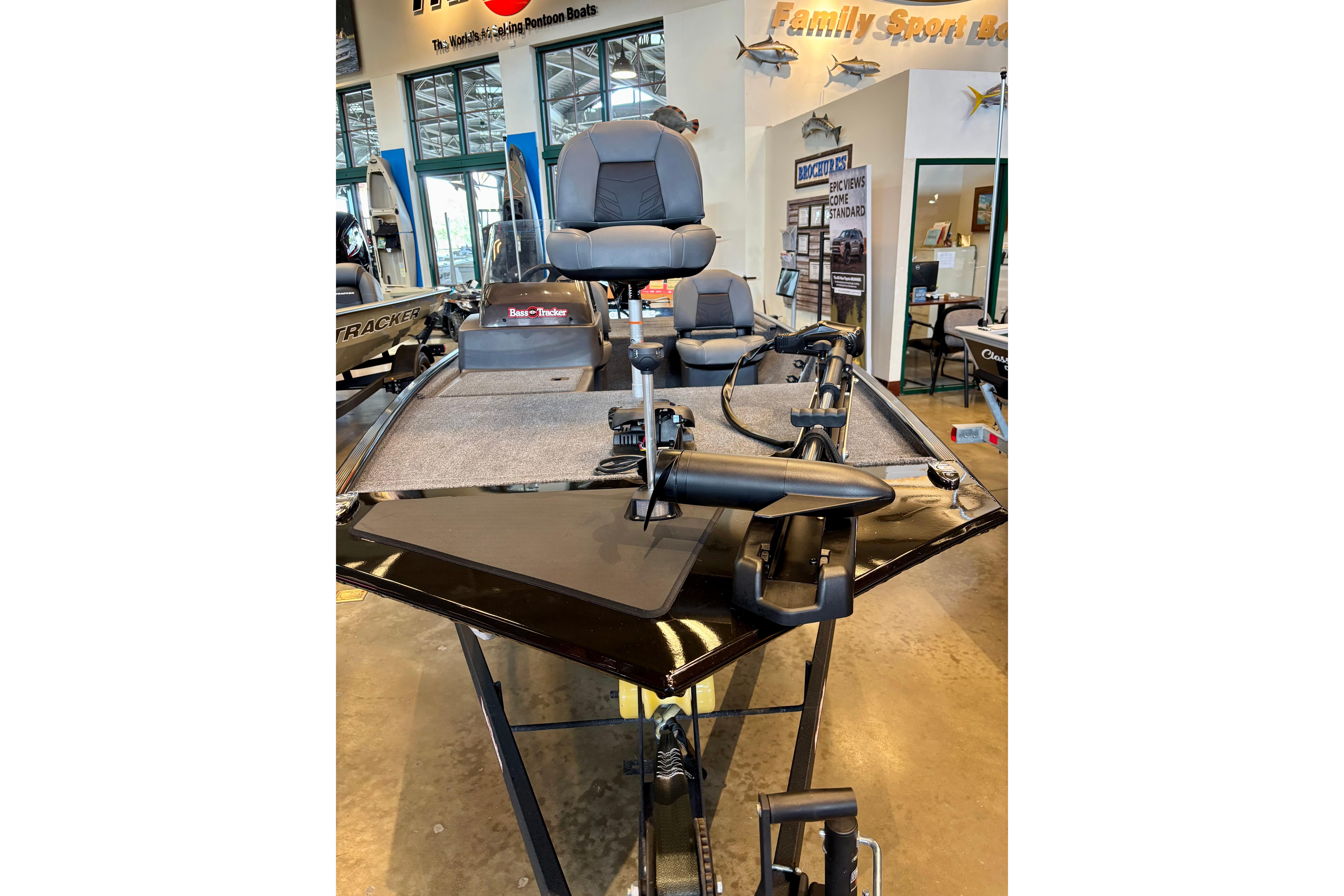 2026 Tracker Bass Tracker Classic XL boat interior with seating and controls.