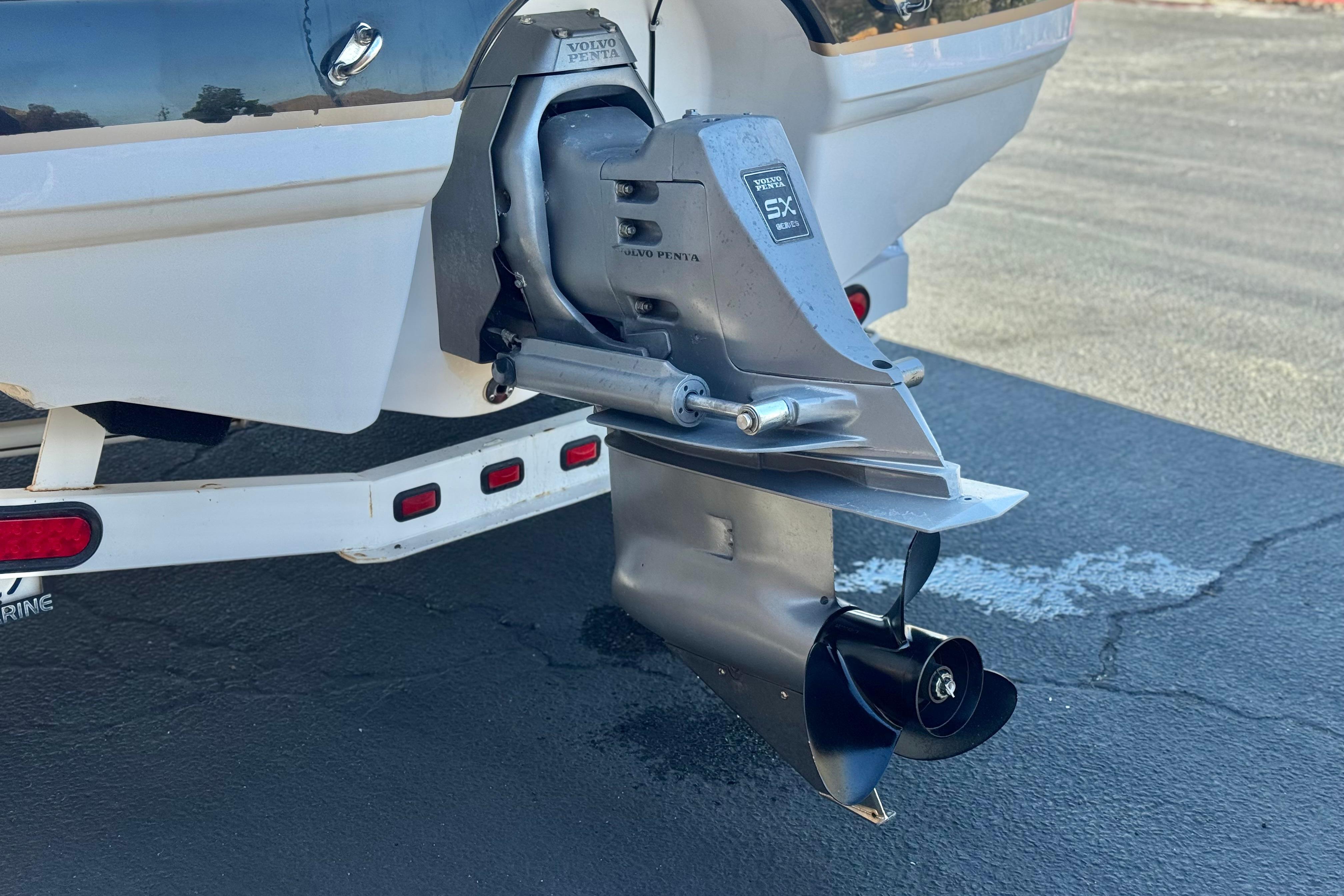 2002 Chaparral 186 SSi boat with Volvo Penta outdrive on trailer.