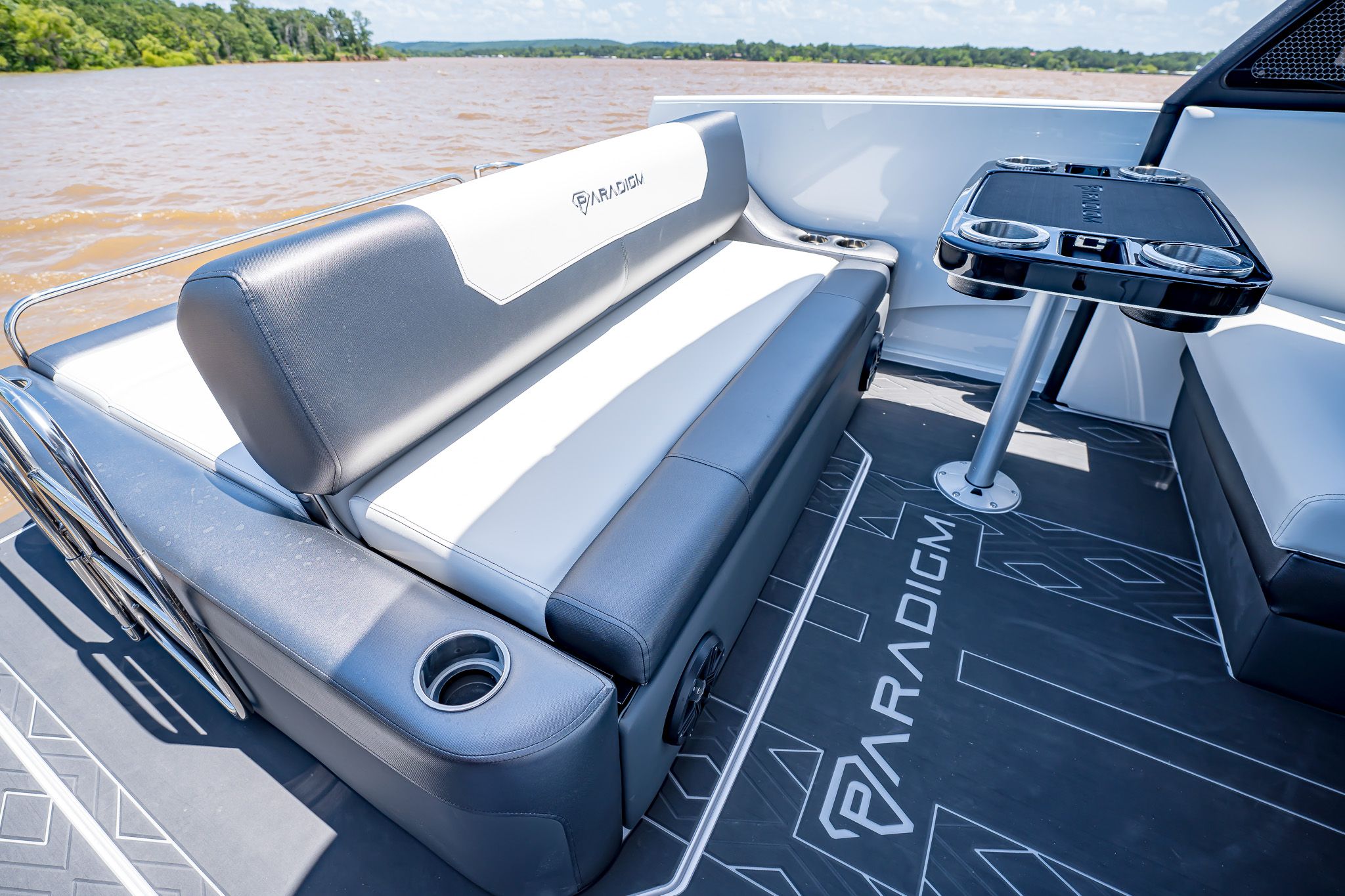 Interior of Paradigm 266 SL SURF boat, 2025 model.