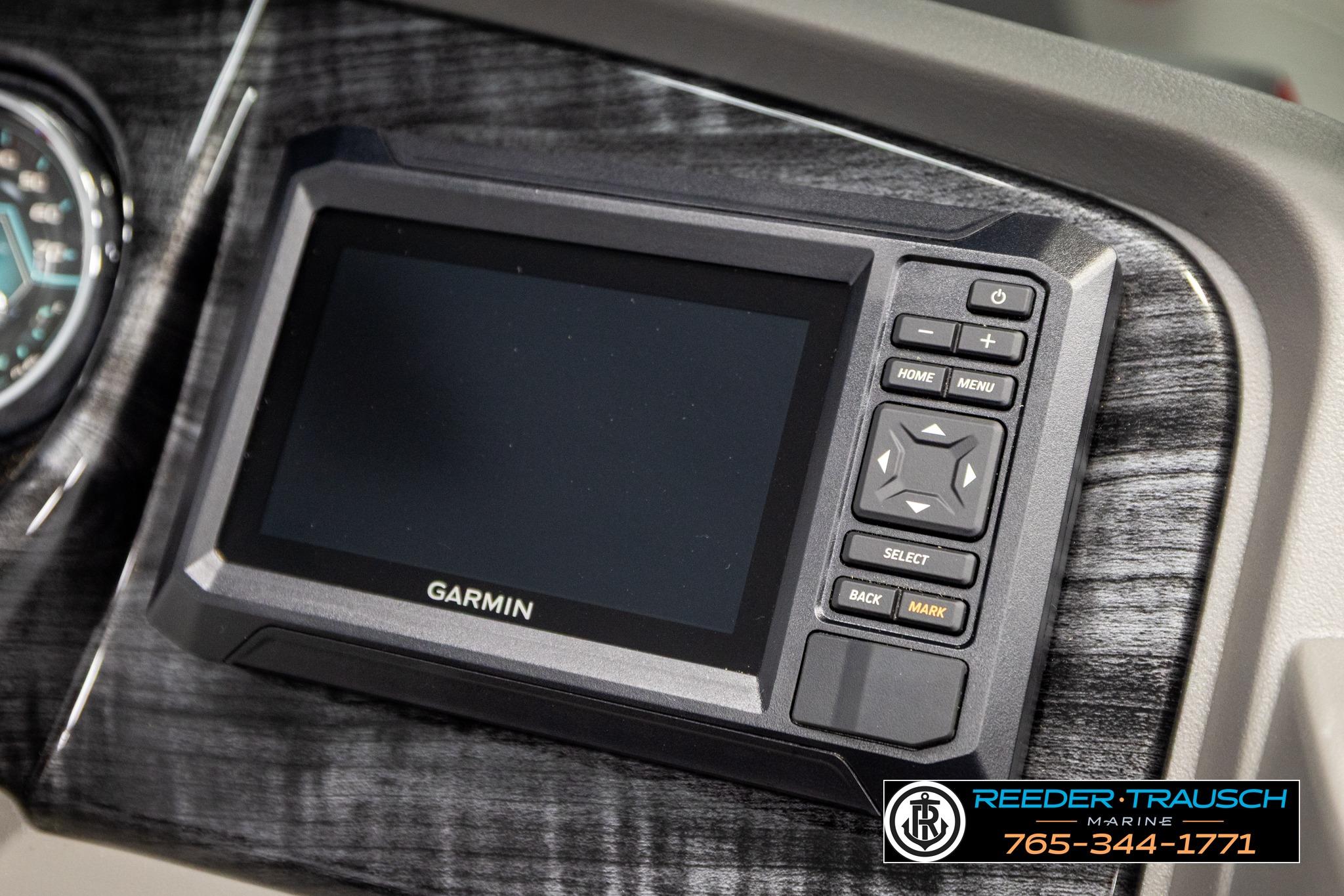 Garmin navigation system in 2026 Avalon LSZ QL boat dashboard.