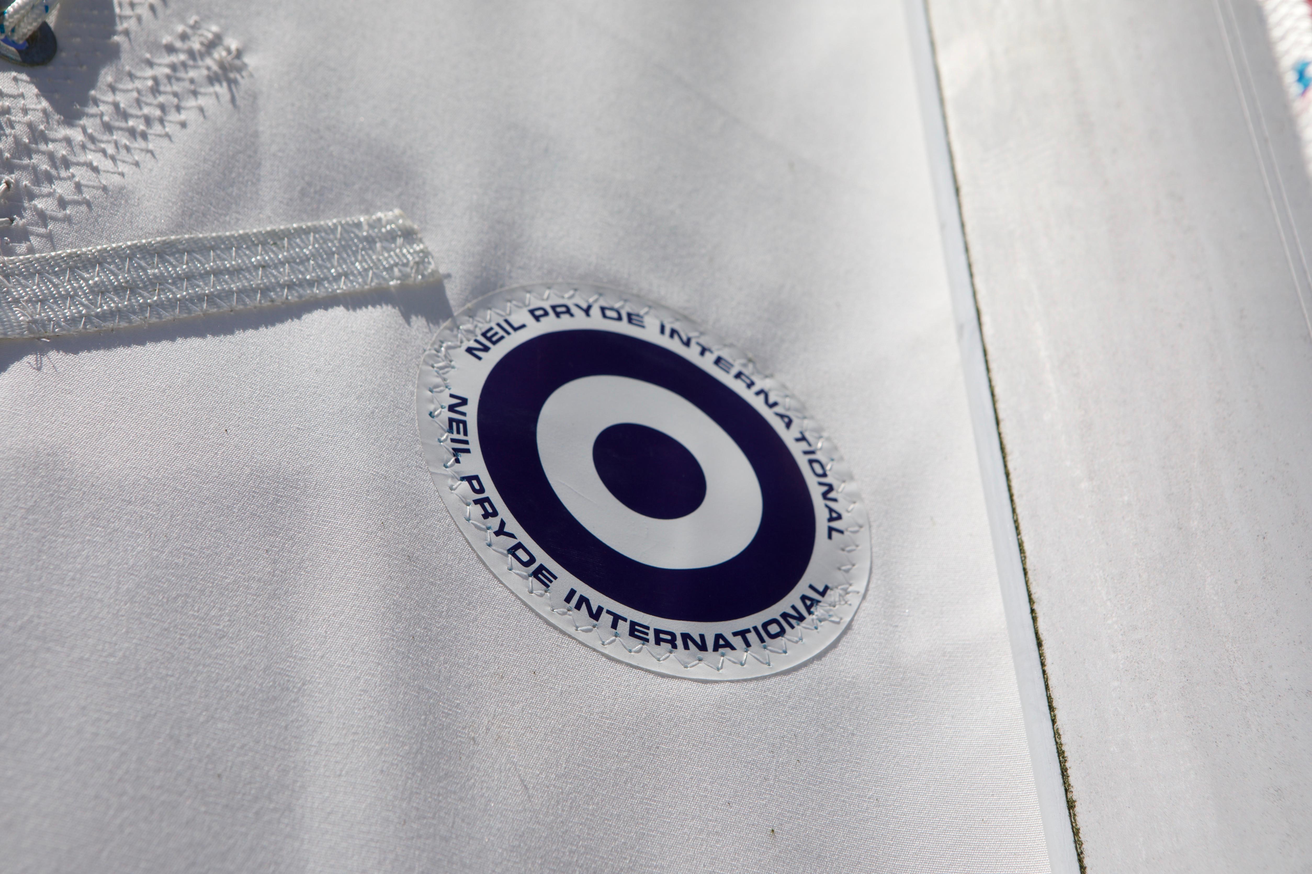Neil Pryde International logo on Beneteau 423 sail, 2005 model.