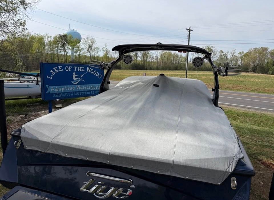 2010 Tigé Z1 boat covered at Lake of the Woods.