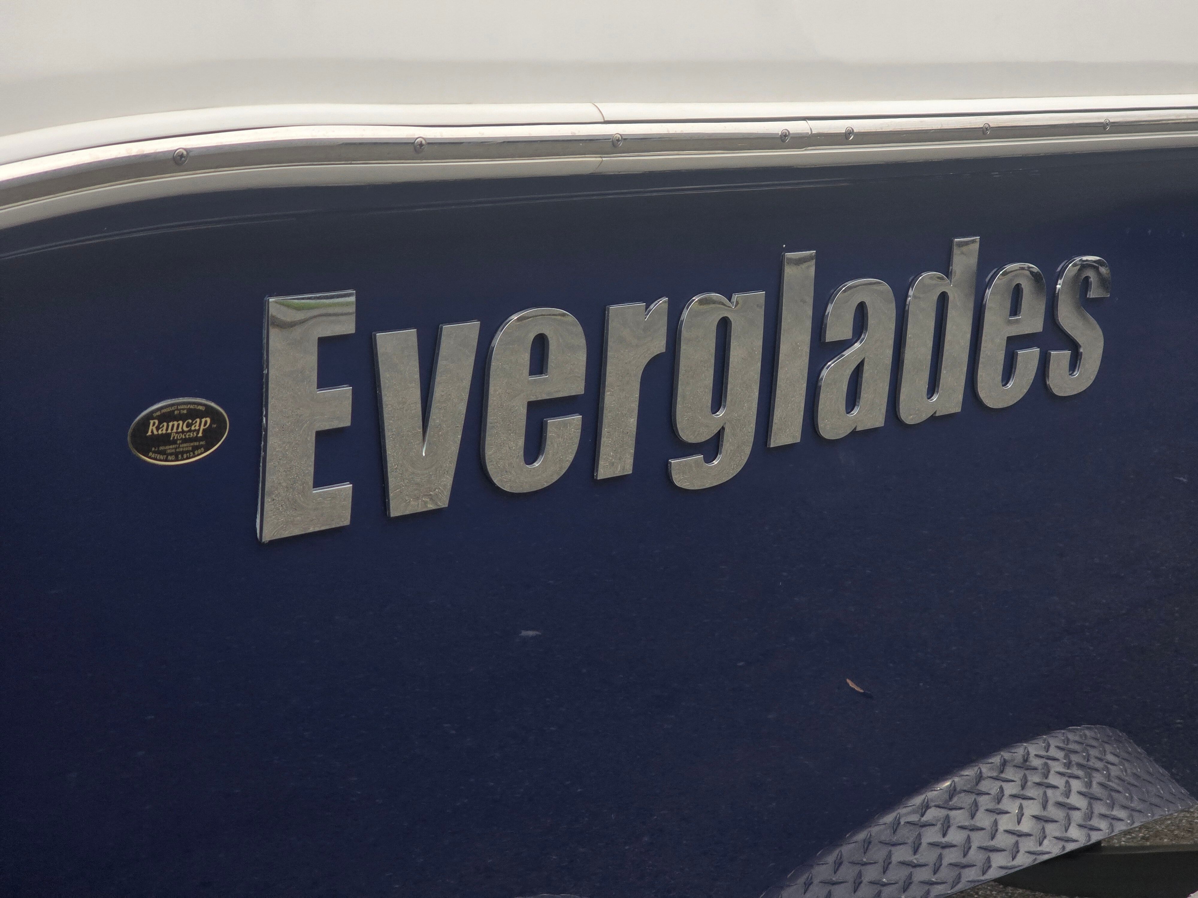 2017 Everglades 230 Dual Console with a blue hull.
