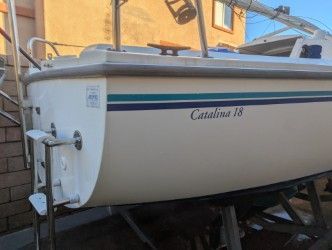 2002 Catalina Capri sailboat on trailer.