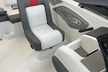 2025 Tahoe T21 boat interior with modern seating and sleek design.